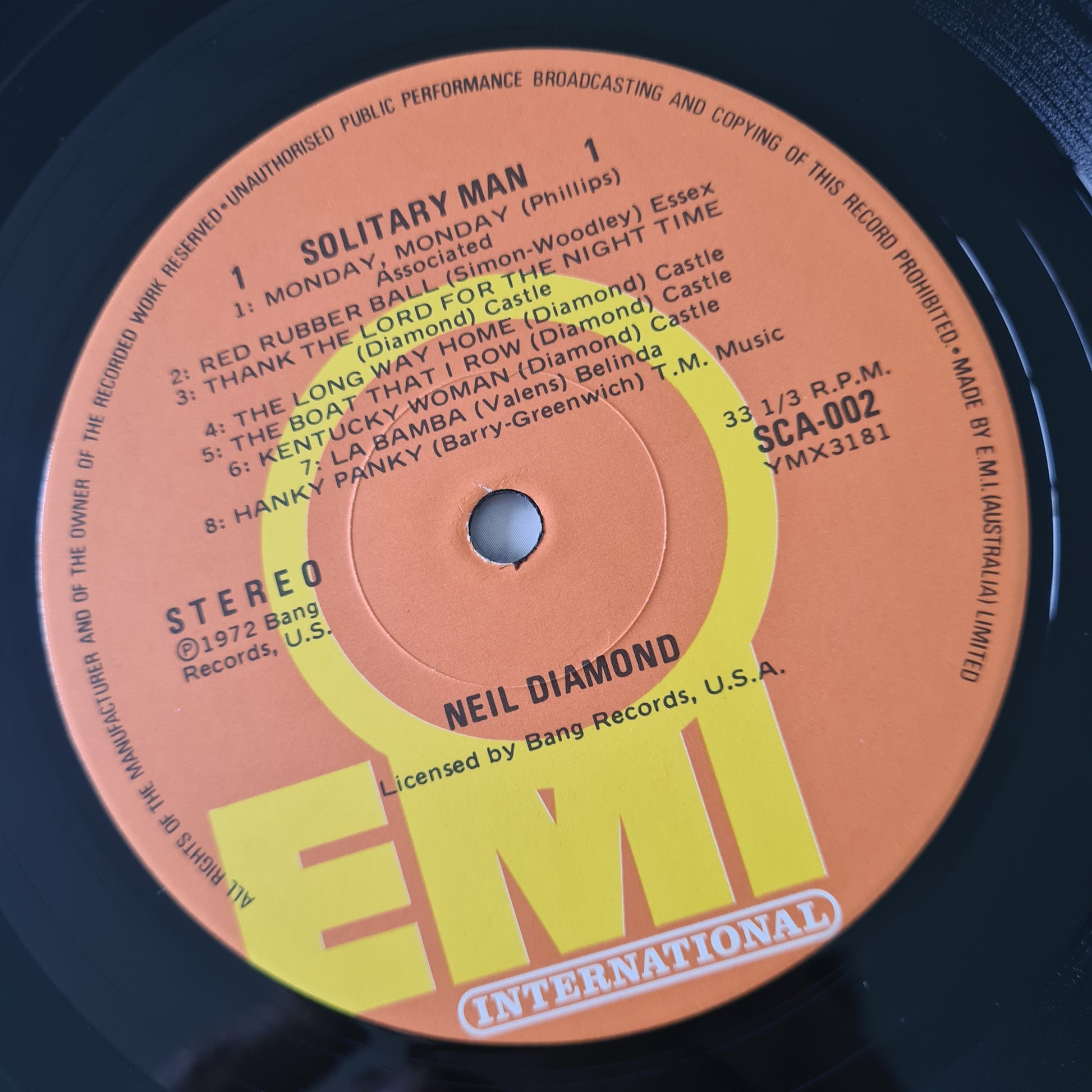 Neil Diamond – Solitary Man: 16 Great Tracks - 1975 - Vinyl Record LP (excellent) - Sound Hound Records