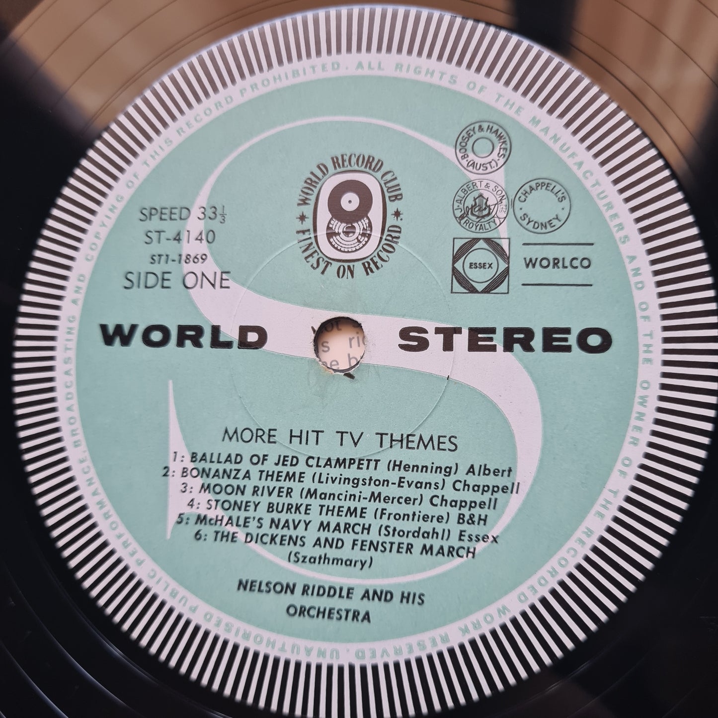 Nelson Riddle And His Orchestra - More Hit T.V. Themes - 1963 (1966 Australian Pressing) - Vinyl Record LP - Sound Hound Records