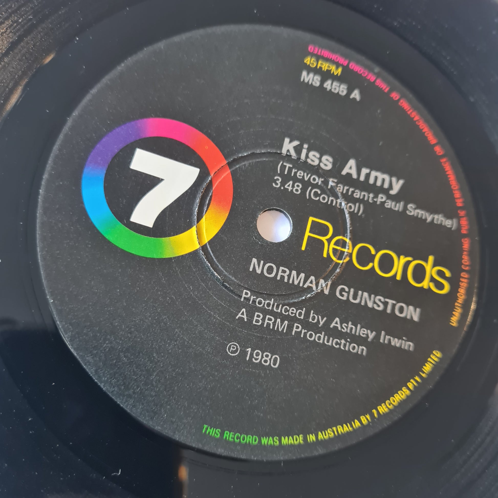Norman Gunston - KISS ARMY - 1980 - Vinyl Record 7" Single - 45 RPM - Sound Hound Records