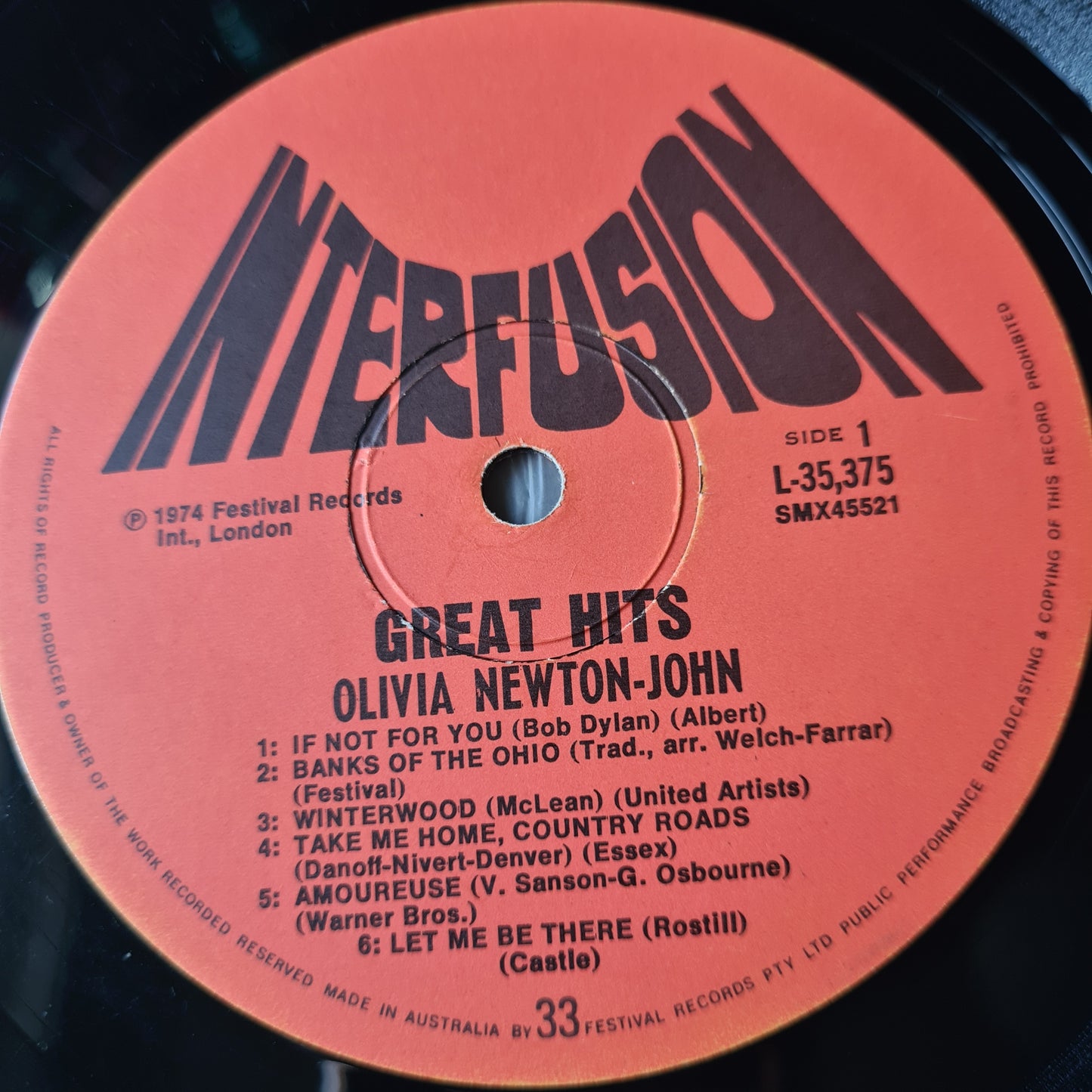 Olivia Newton John – Great Hits: First Impressions - 1974 - Vinyl Record LP - Sound Hound Records
