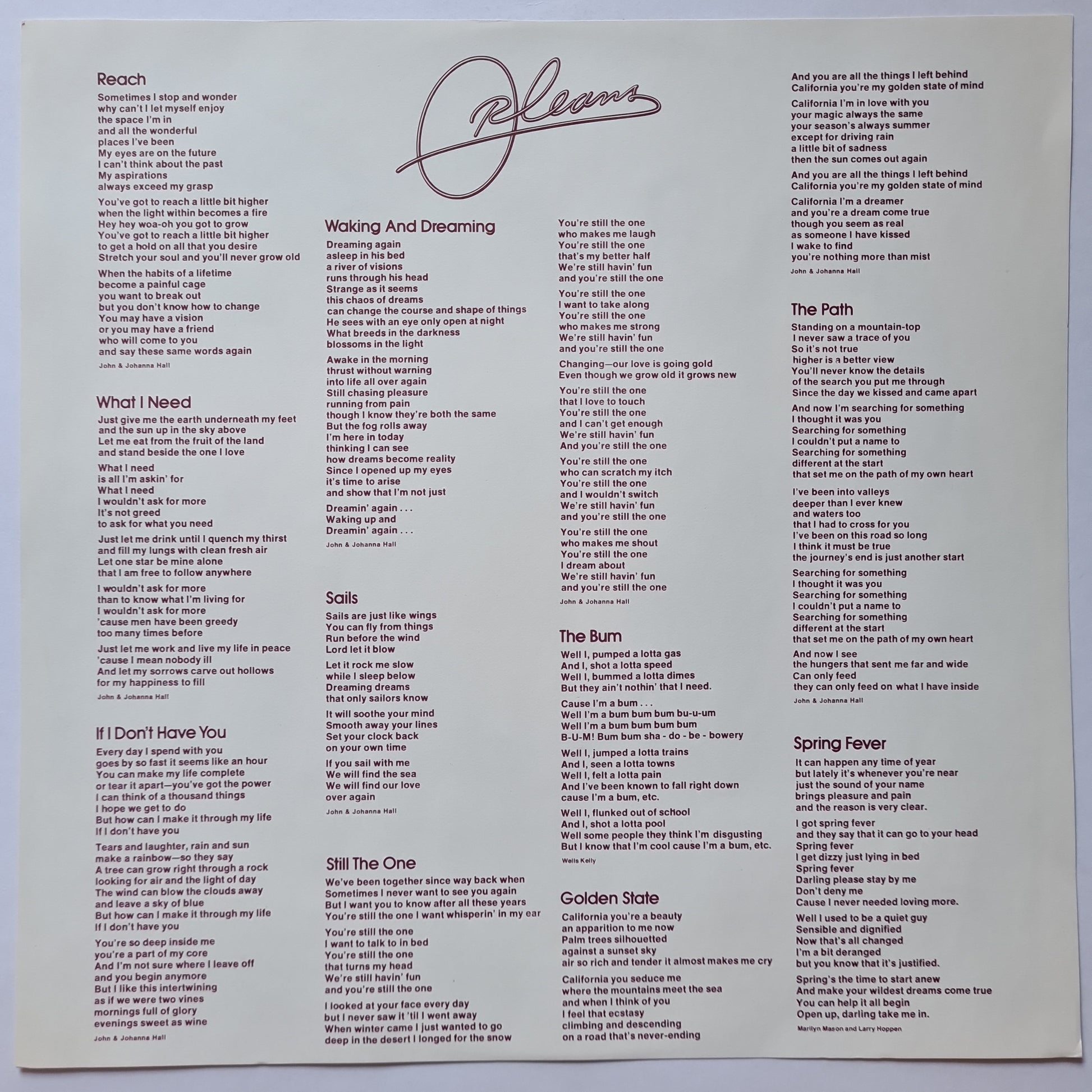 Orleans – Waking & Dreaming - 1976 - Vinyl Record LP - Sound Hound Records