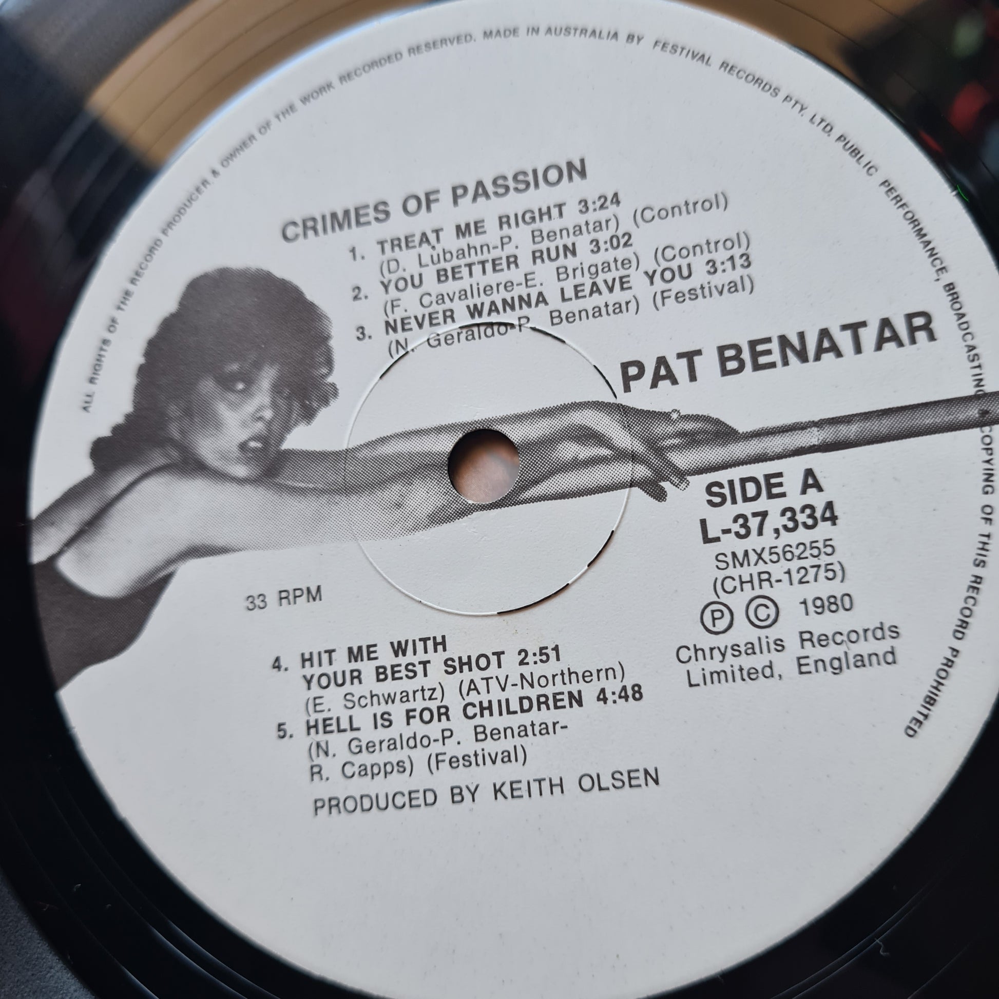 Pat Benatar – Crimes Of Passion - 1980 - Vinyl Record LP - Sound Hound Records