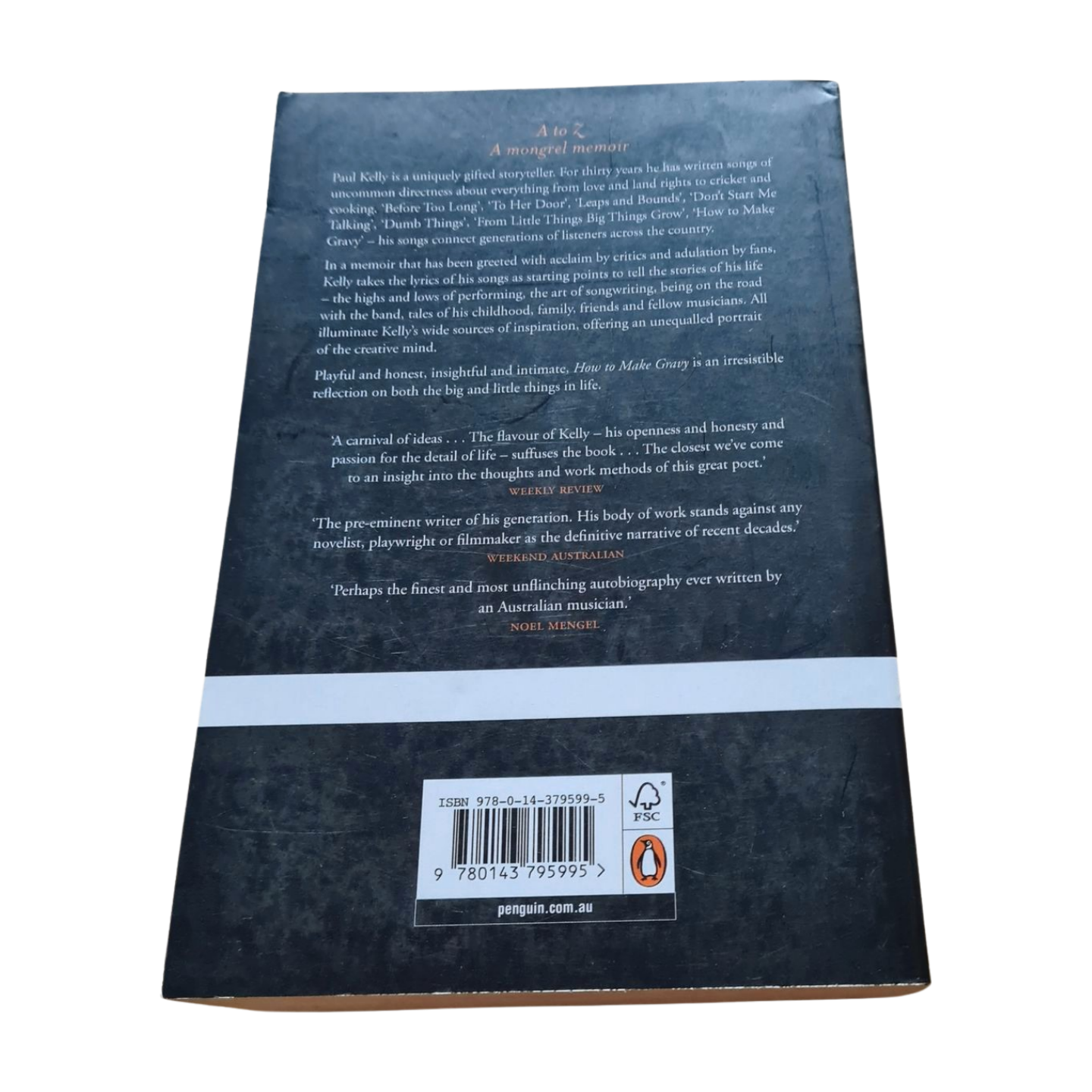 Paul Kelly - How To Make Gravy - Paperback Book (Autobiography) - Sound Hound Records