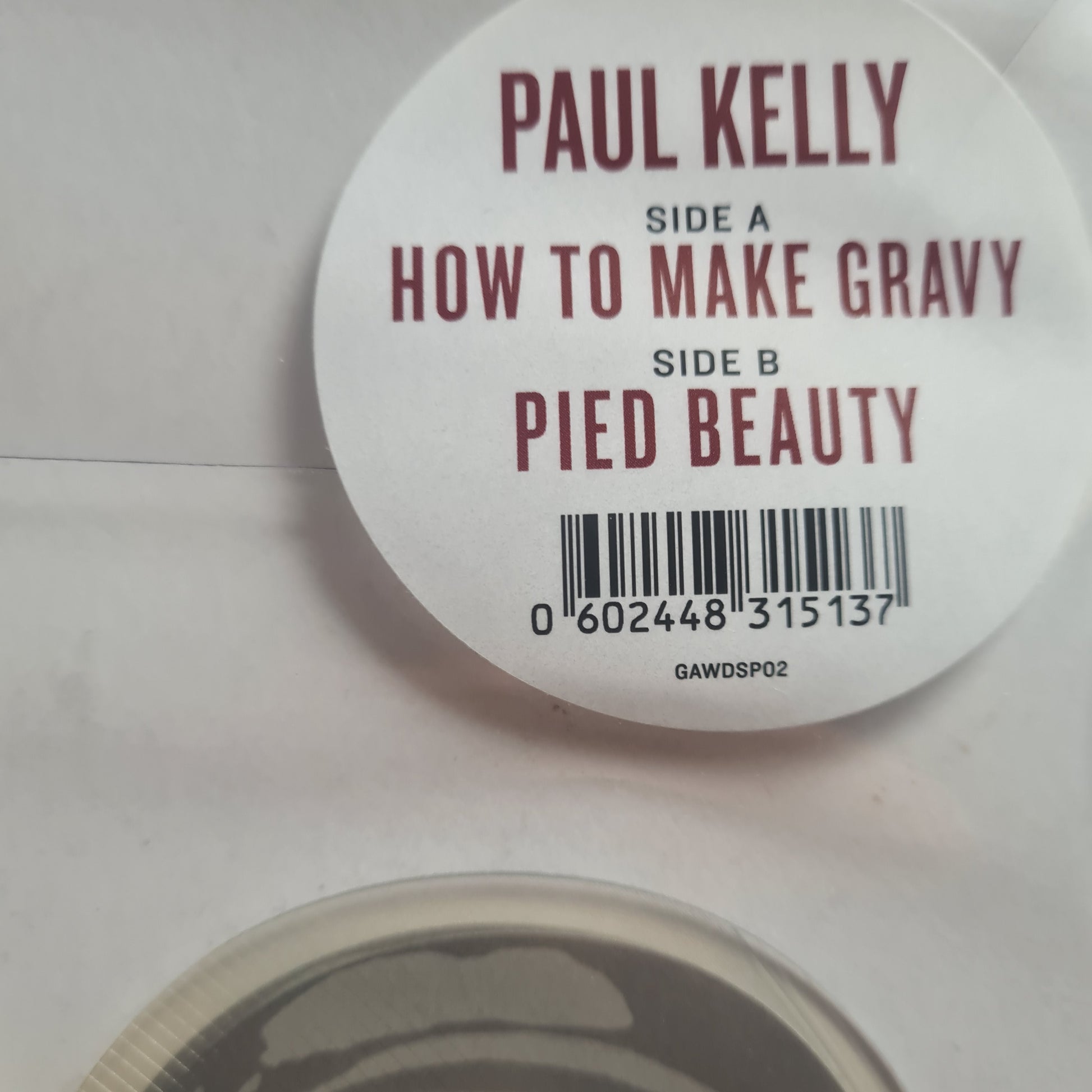Paul Kelly – How To Make Gravy - 2022 (Limited Edition of 1000) - 7", Shaped Picture Disc Single) - Vinyl Record (Christmas) - Sound Hound Records