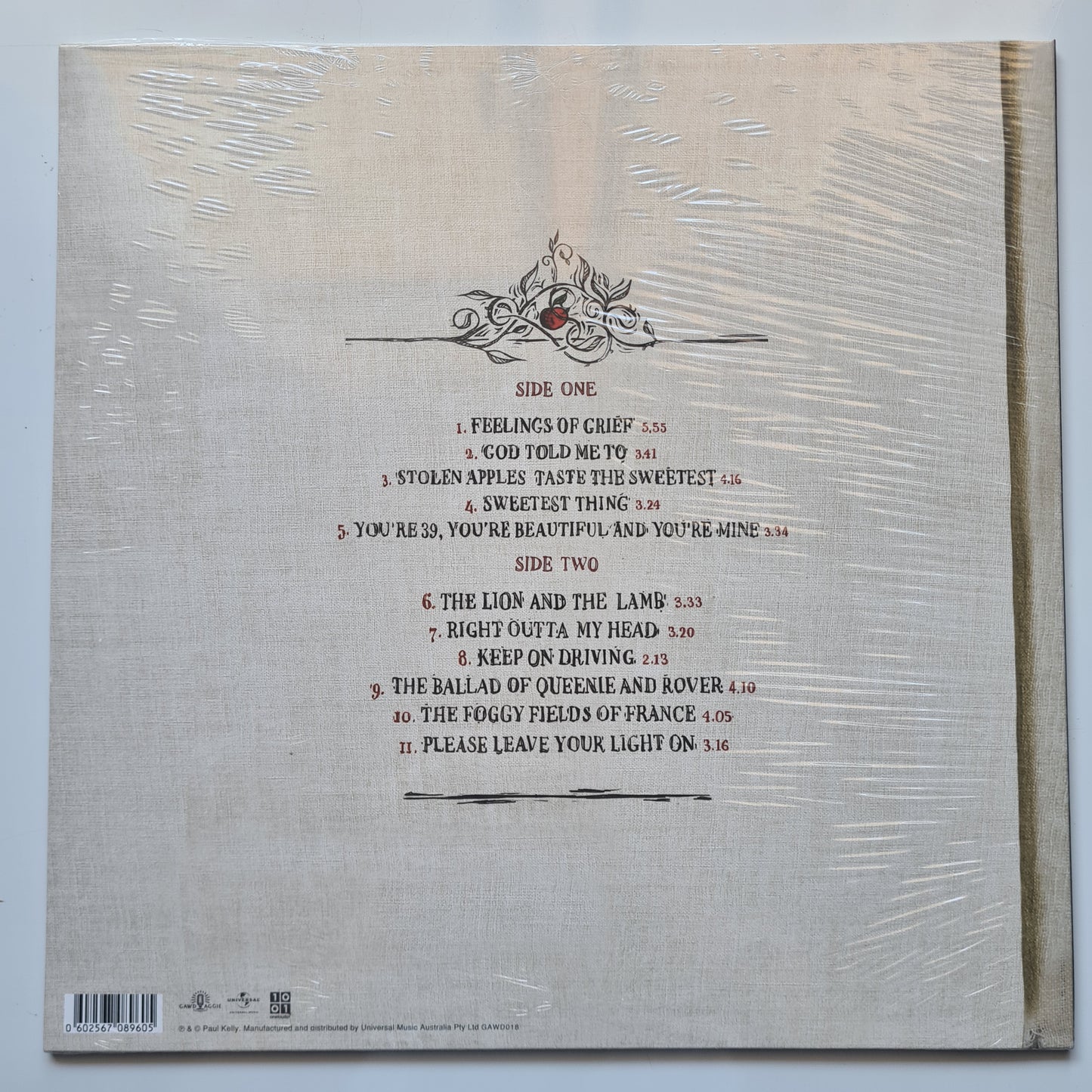 Paul Kelly – Stolen Apples - 2007 (2019 Pressing) - Vinyl Record LP (Brand new sealed) - Sound Hound Records