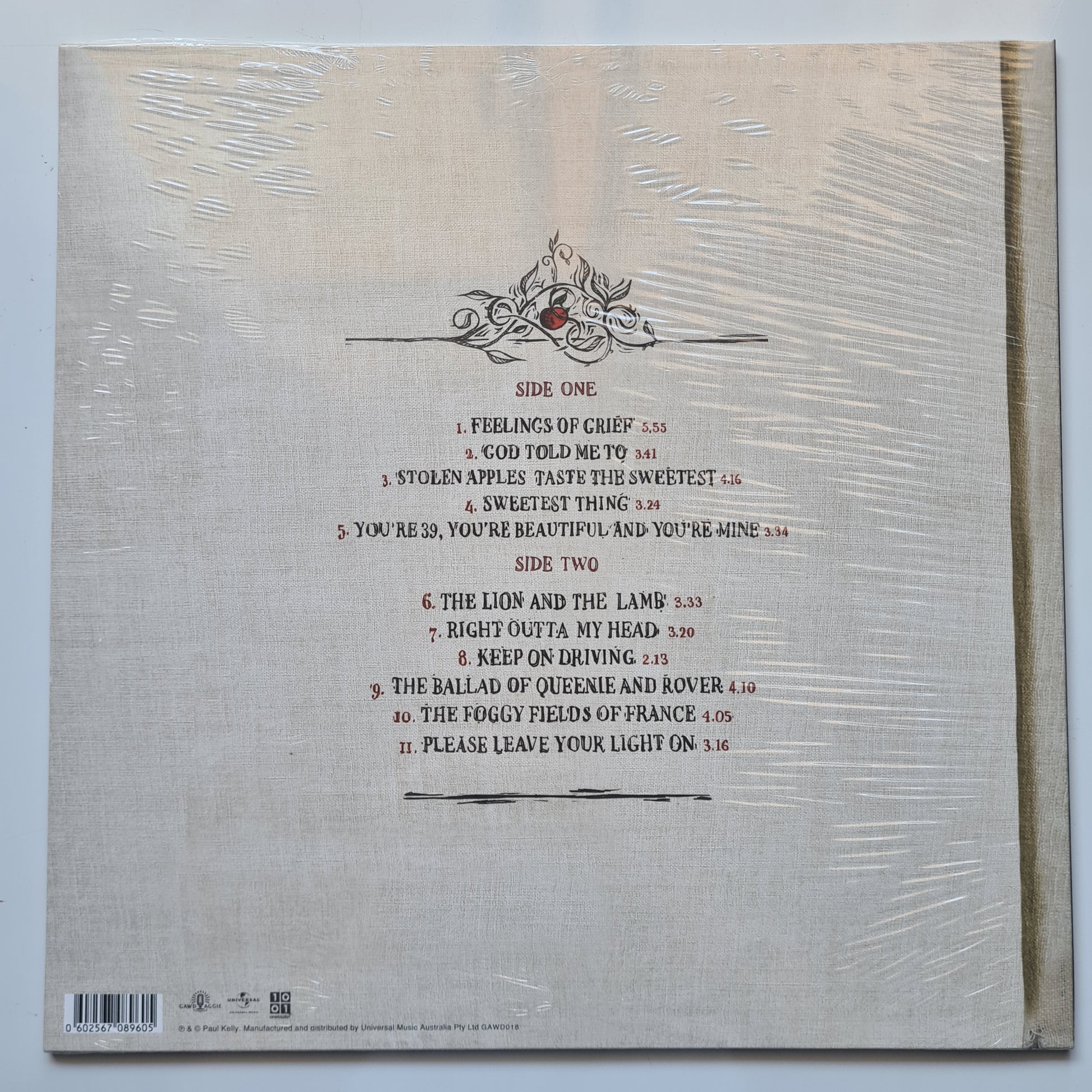 Paul Kelly – Stolen Apples - 2007 (2019 Pressing) - Vinyl Record LP (Brand new sealed) - Sound Hound Records
