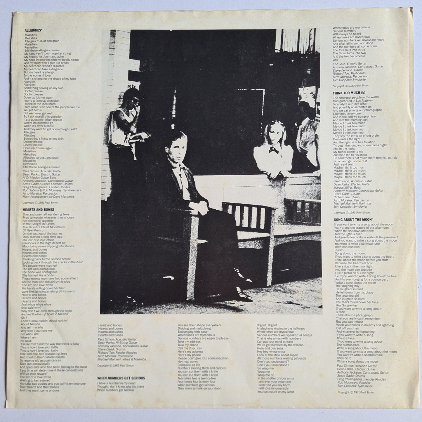 Paul Simon – Hearts & Bones - 1983 - Vinyl Record LP - Sound Hound Records