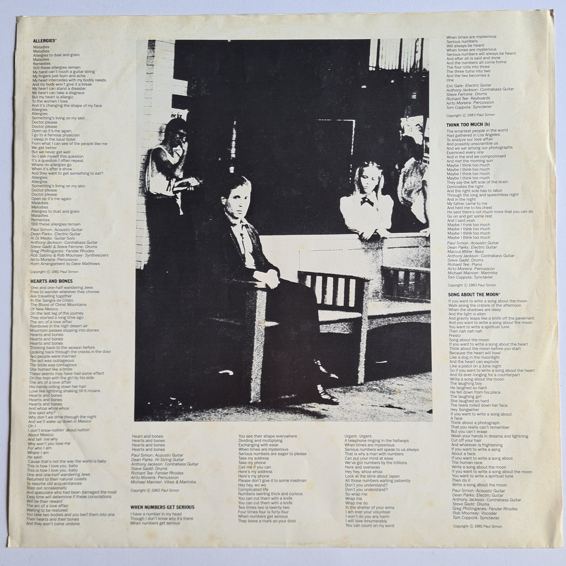 Paul Simon – Hearts & Bones - 1983 - Vinyl Record LP - Sound Hound Records