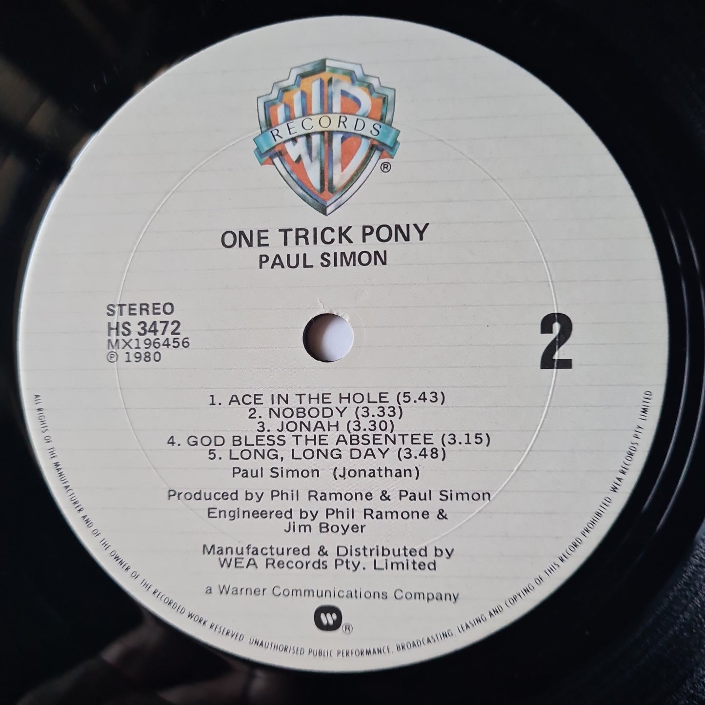 Paul Simon – One Trick Pony - 1980 - Vinyl Record LP - Sound Hound Records