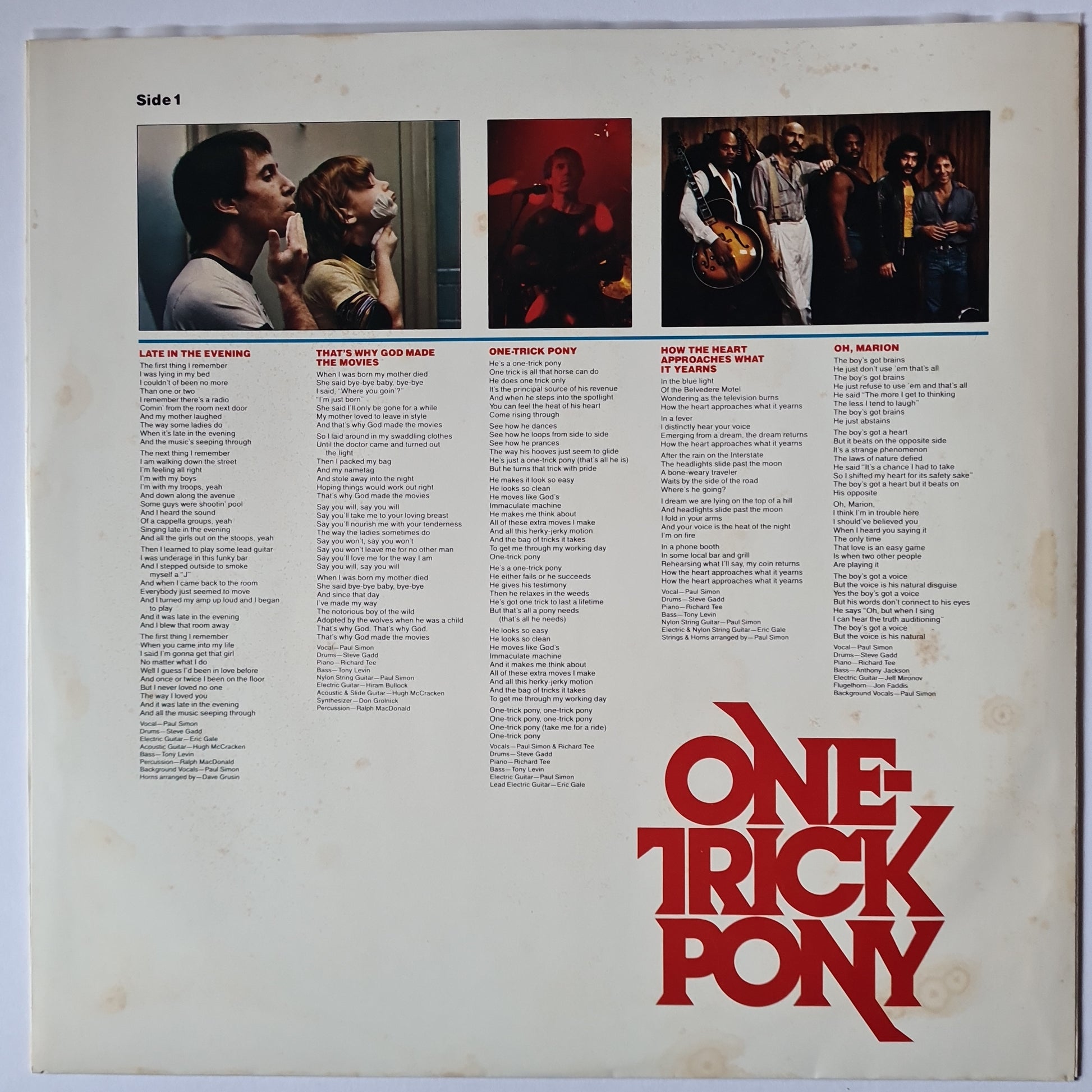 Paul Simon – One Trick Pony - 1980 - Vinyl Record LP - Sound Hound Records