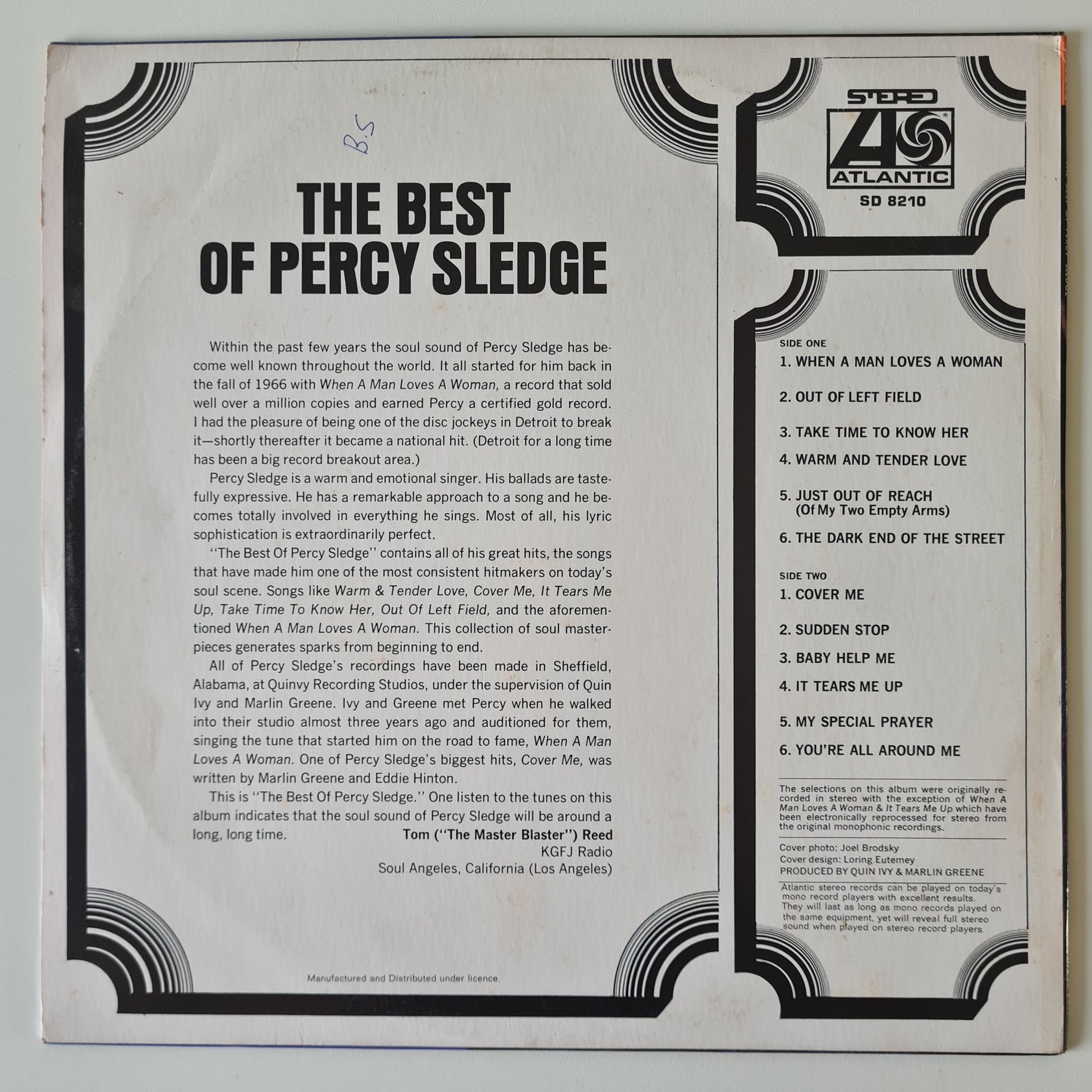 Percy Sledge – The Best Of Percy Sledge - 1969 - Vinyl Record LP (near mint) - Sound Hound Records