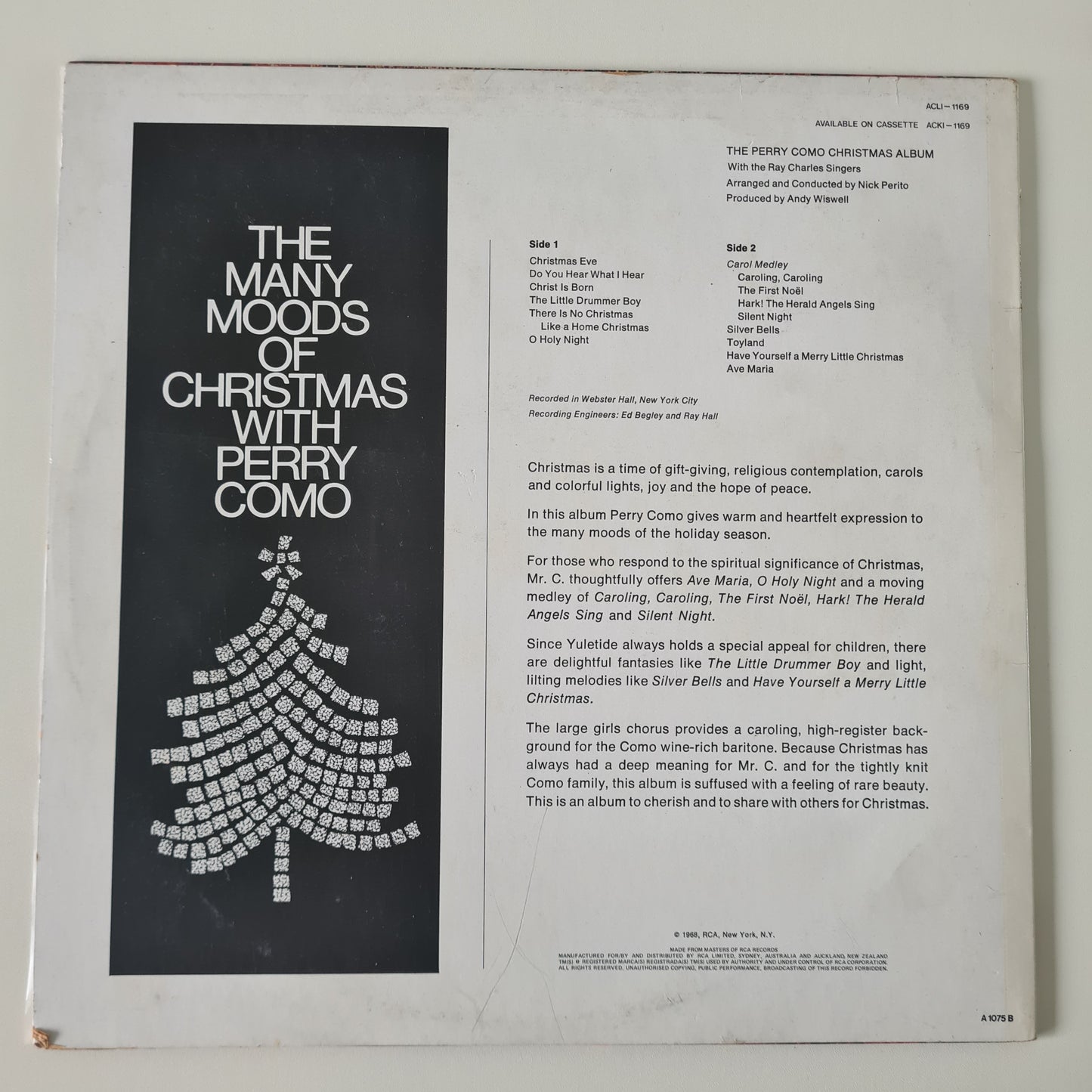 Perry Como – The Perry Como Christmas Album - 1968 (1976 Australian Pressing) - Vinyl Record LP - Sound Hound Records