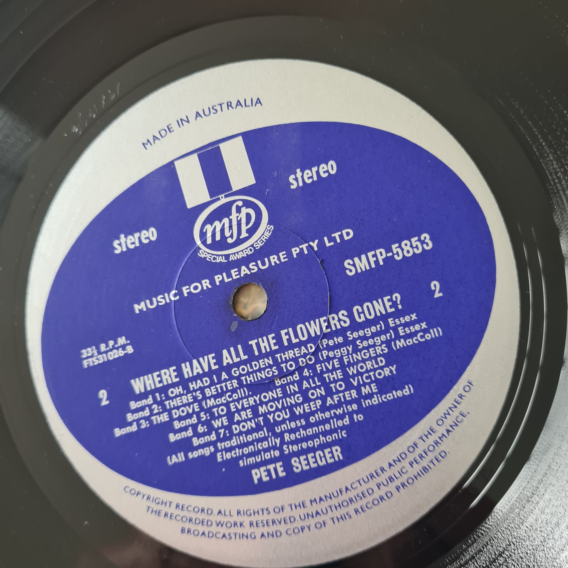 Pete Seeger – Where Have All The Flowers Gone? - 1960 (70's Australian Pressing) - Vinyl Record LP - Sound Hound Records