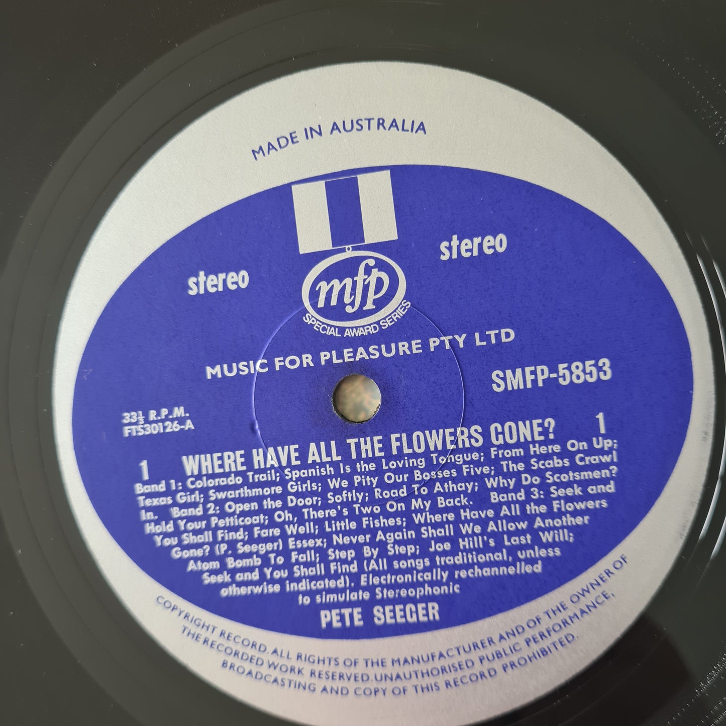 Pete Seeger – Where Have All The Flowers Gone? - 1960 (70's Australian Pressing) - Vinyl Record LP - Sound Hound Records