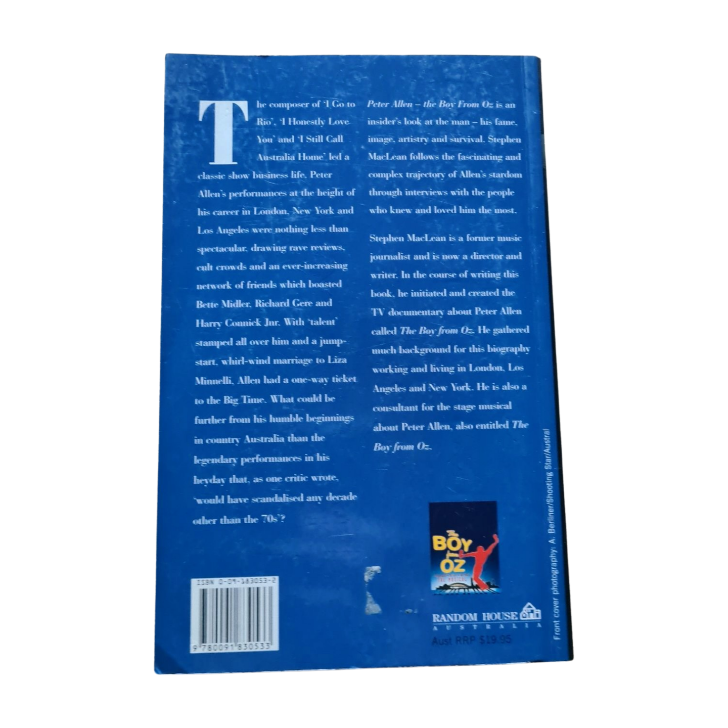 Peter Allen - The Boy From OZ - Paperback Book - Sound Hound Records