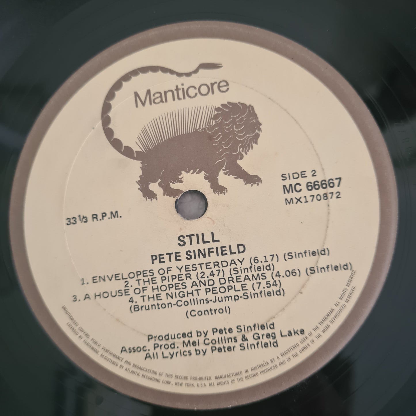 Peter Sinfield – Still - 1973 - Vinyl Record LP - Sound Hound Records
