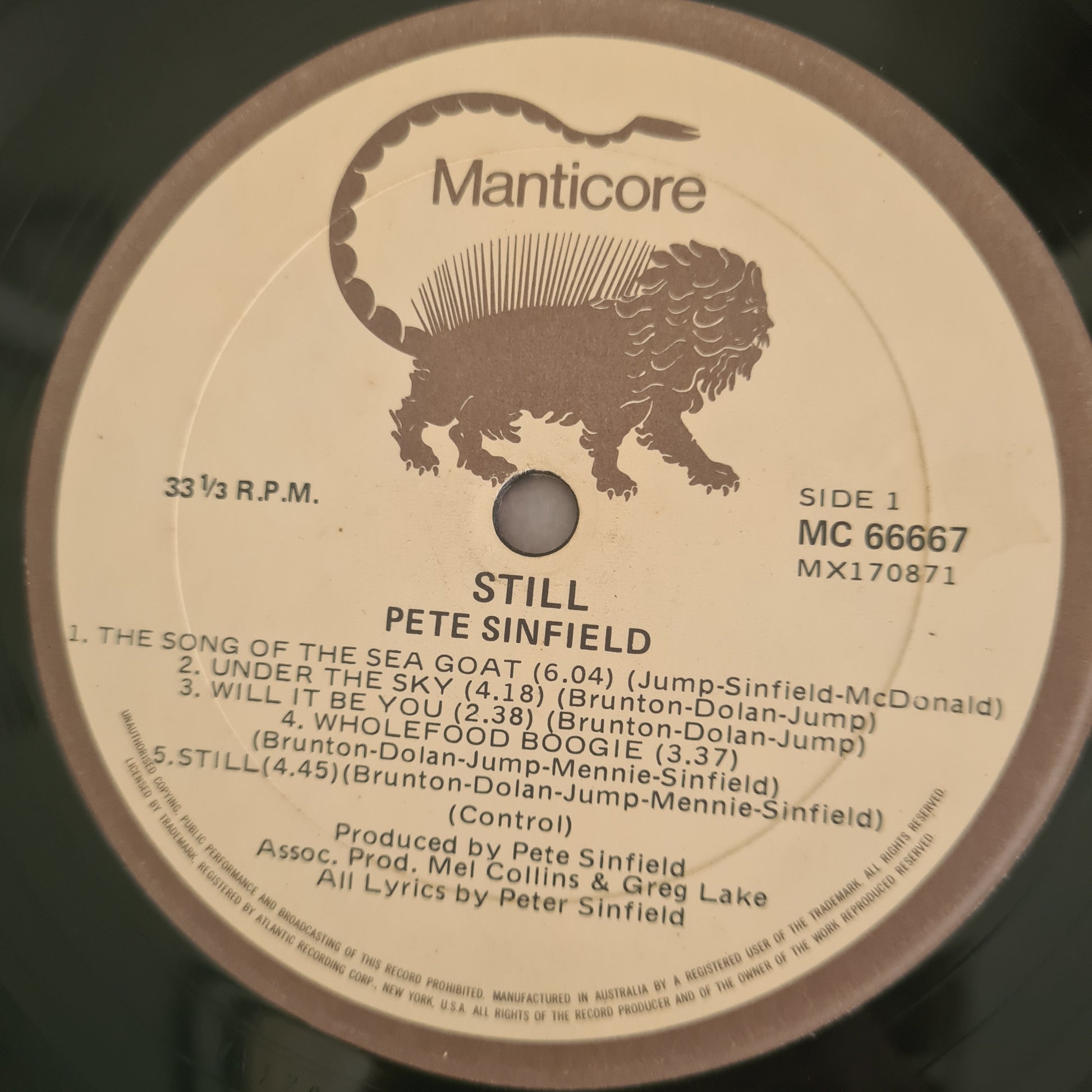 Peter Sinfield – Still - 1973 - Vinyl Record LP - Sound Hound Records