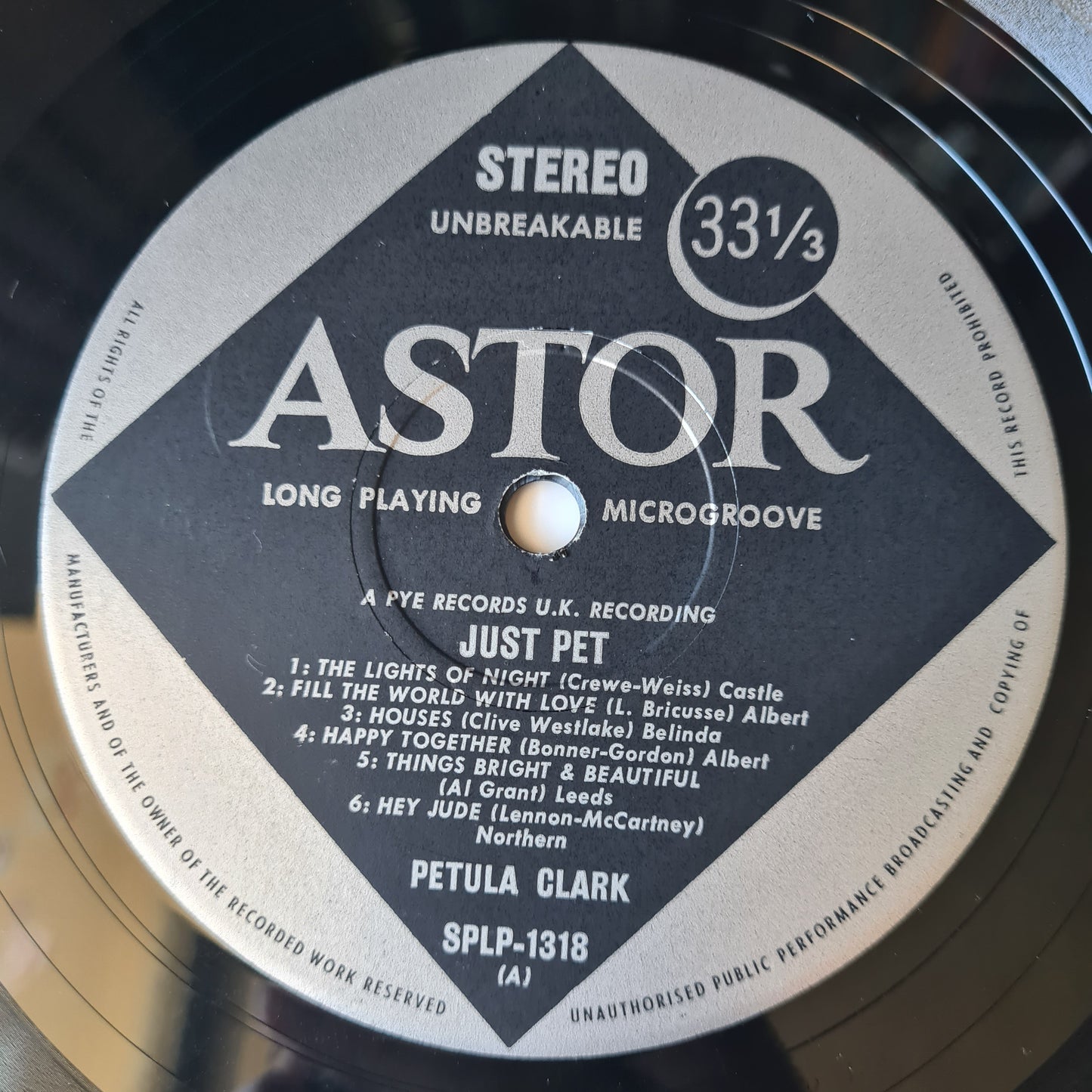 Petula Clark - Just Pet - 1969 - Vinyl Record LP - Sound Hound Records