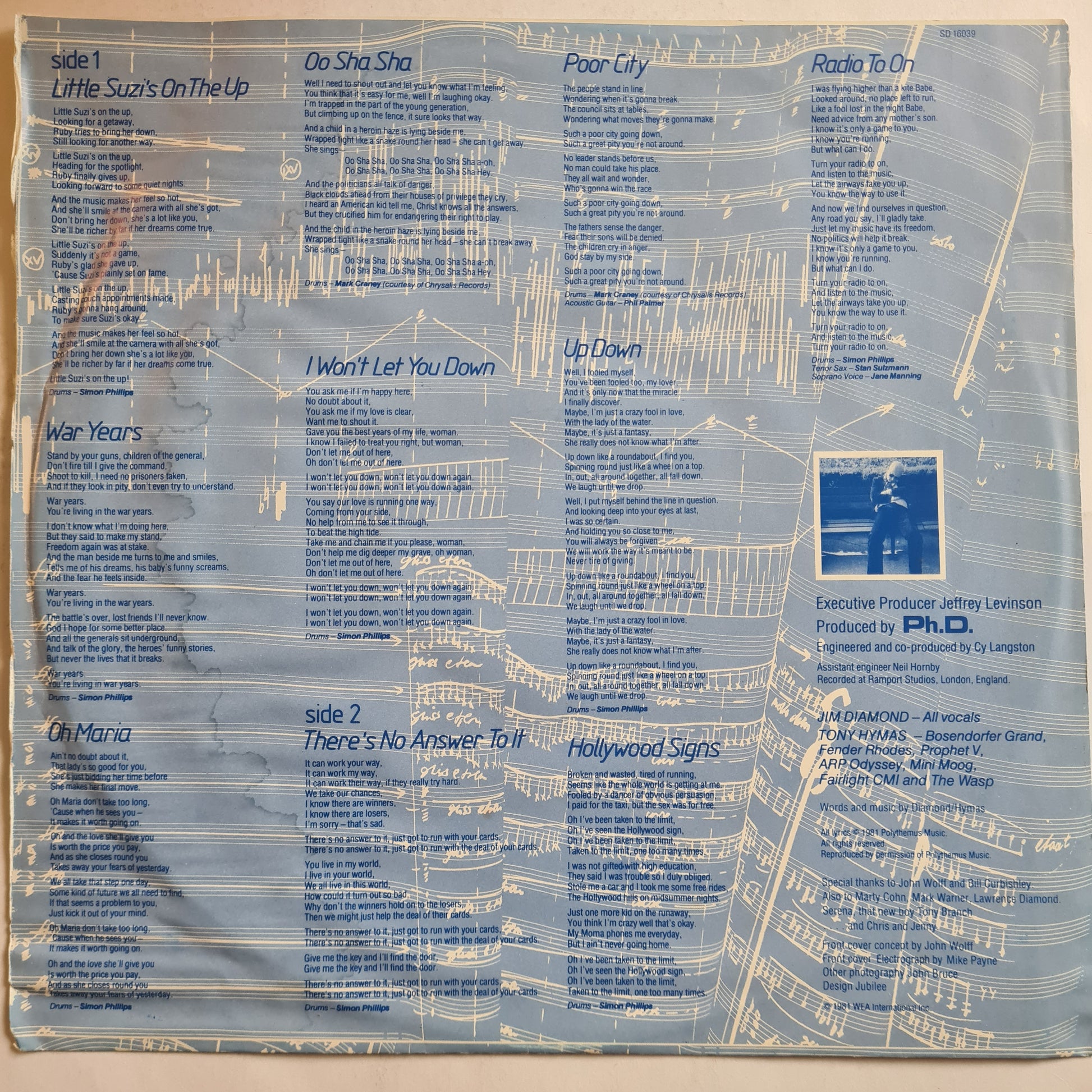 Ph.D. – Ph.D. - 1983 - Vinyl Record LP - Sound Hound Records
