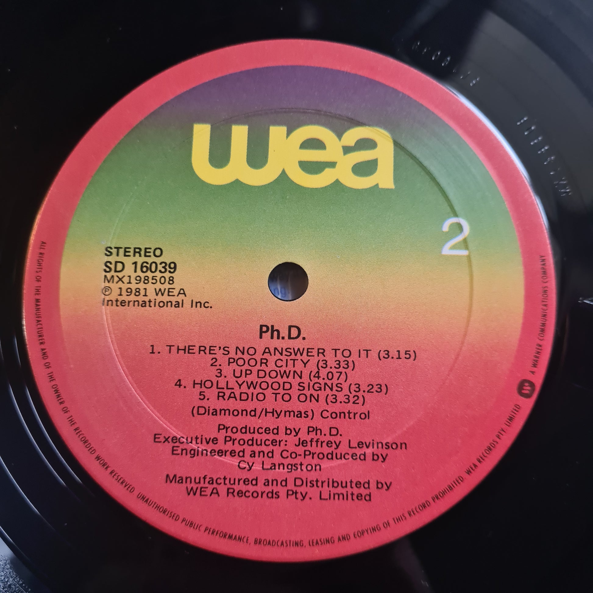 Ph.D. – Ph.D. - 1983 - Vinyl Record LP - Sound Hound Records