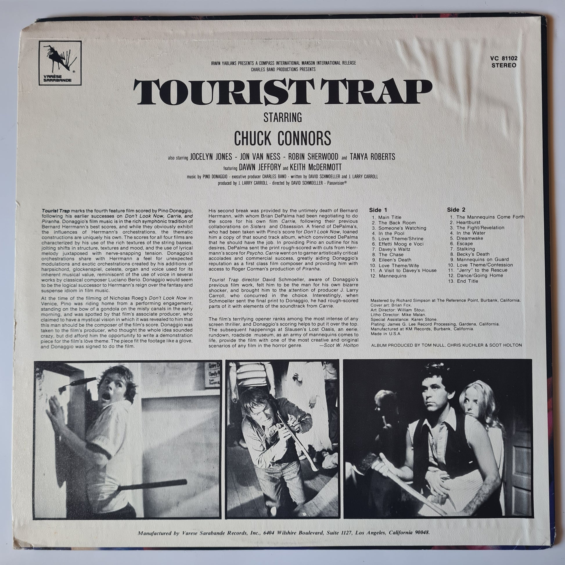 Pino Donaggio – Tourist Trap (Original Motion Picture Soundtrack) - 1979 - Vinyl Record LP - Sound Hound Records