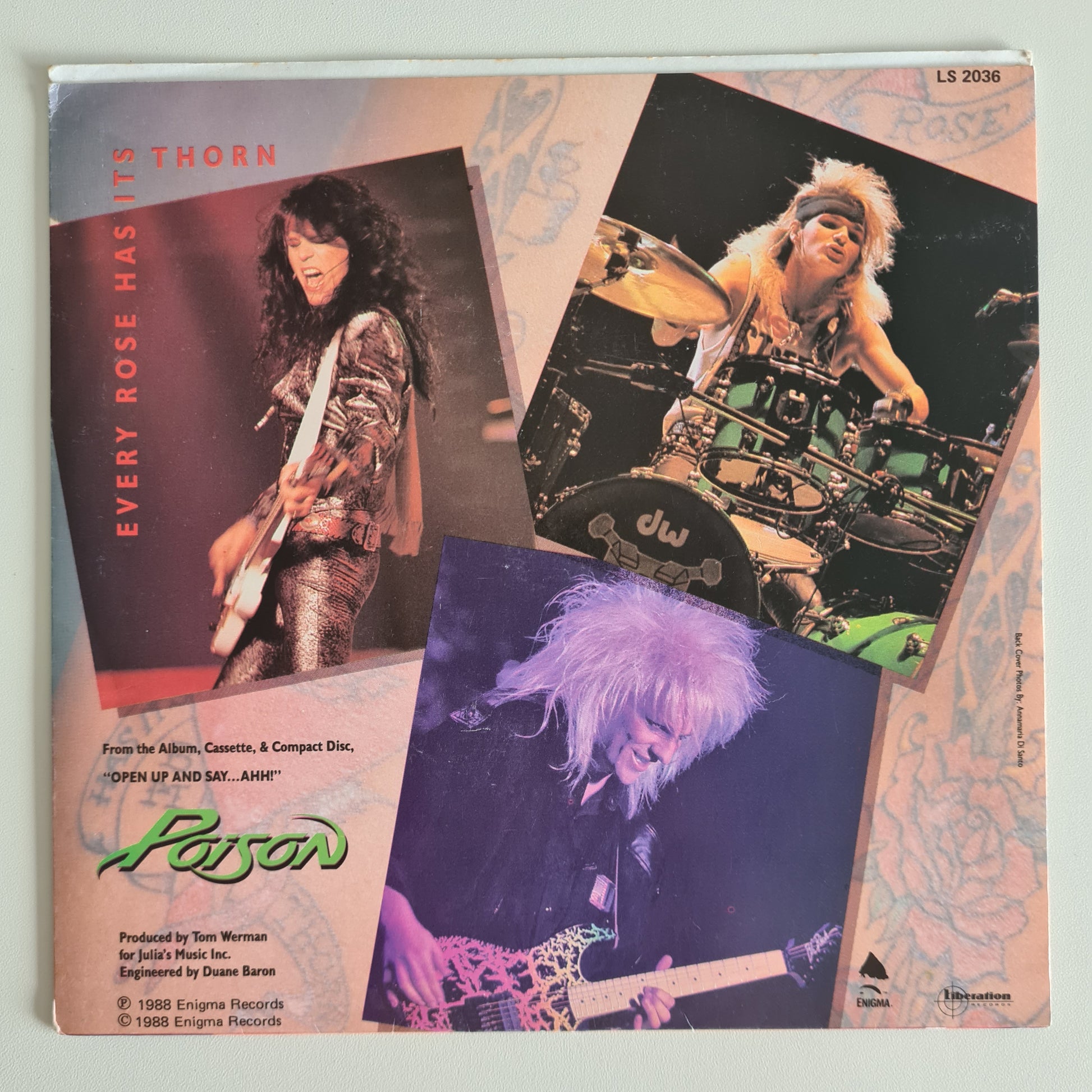 Poison - Every Rose Has Its Thorn/ Livin' For The Minute - 1988 - Vinyl Record 7" Single - 45 RPM - Sound Hound Records