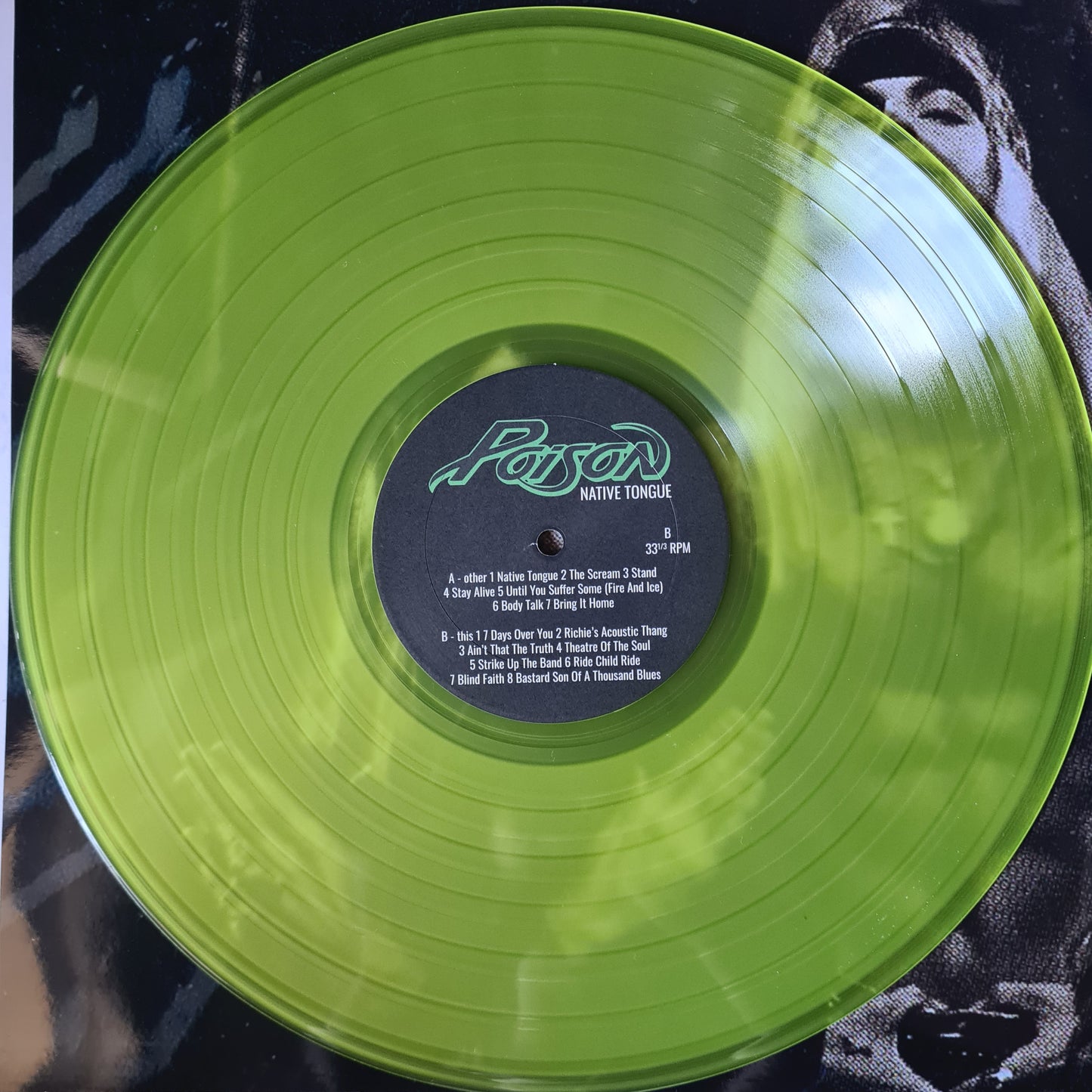 Poison – Native Tongue - 1993 (2023 Unofficial Pressing) - Transparent Green Vinyl Record LP - Sound Hound Records