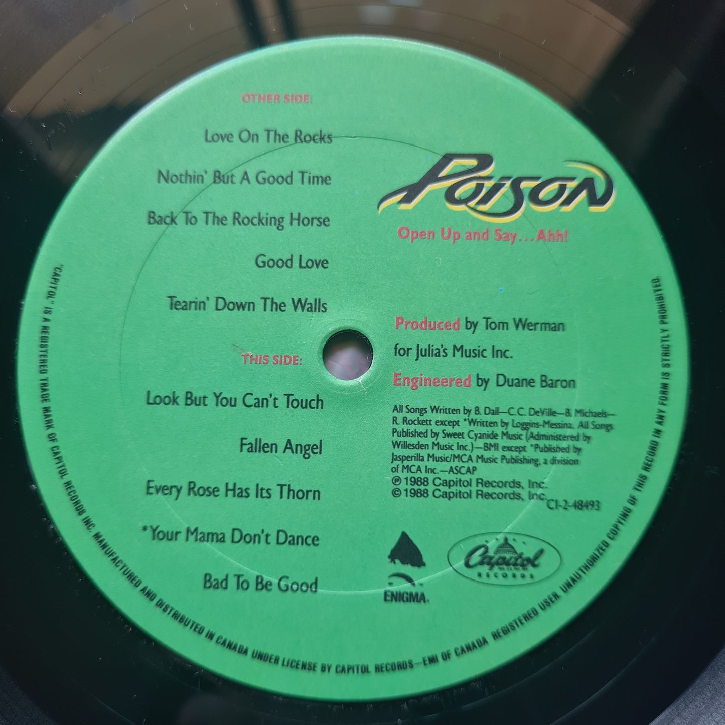 Poison – Open Up & Say... Ahh! - 1988 (Canadian Press) - Vinyl Record LP (near mint) - Sound Hound Records