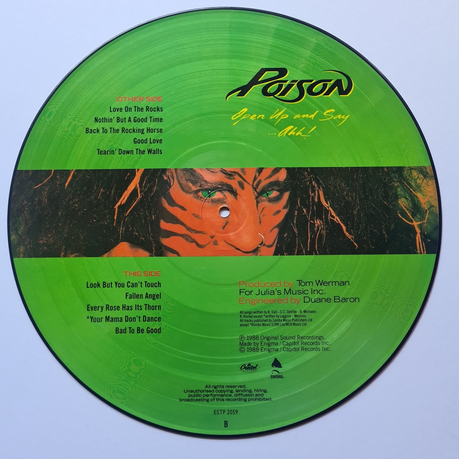 Poison – Open Up & Say... Ahh! - 1988 (Limited Edition UK Picture Disc) - Vinyl Record LP *Read Description* - Sound Hound Records