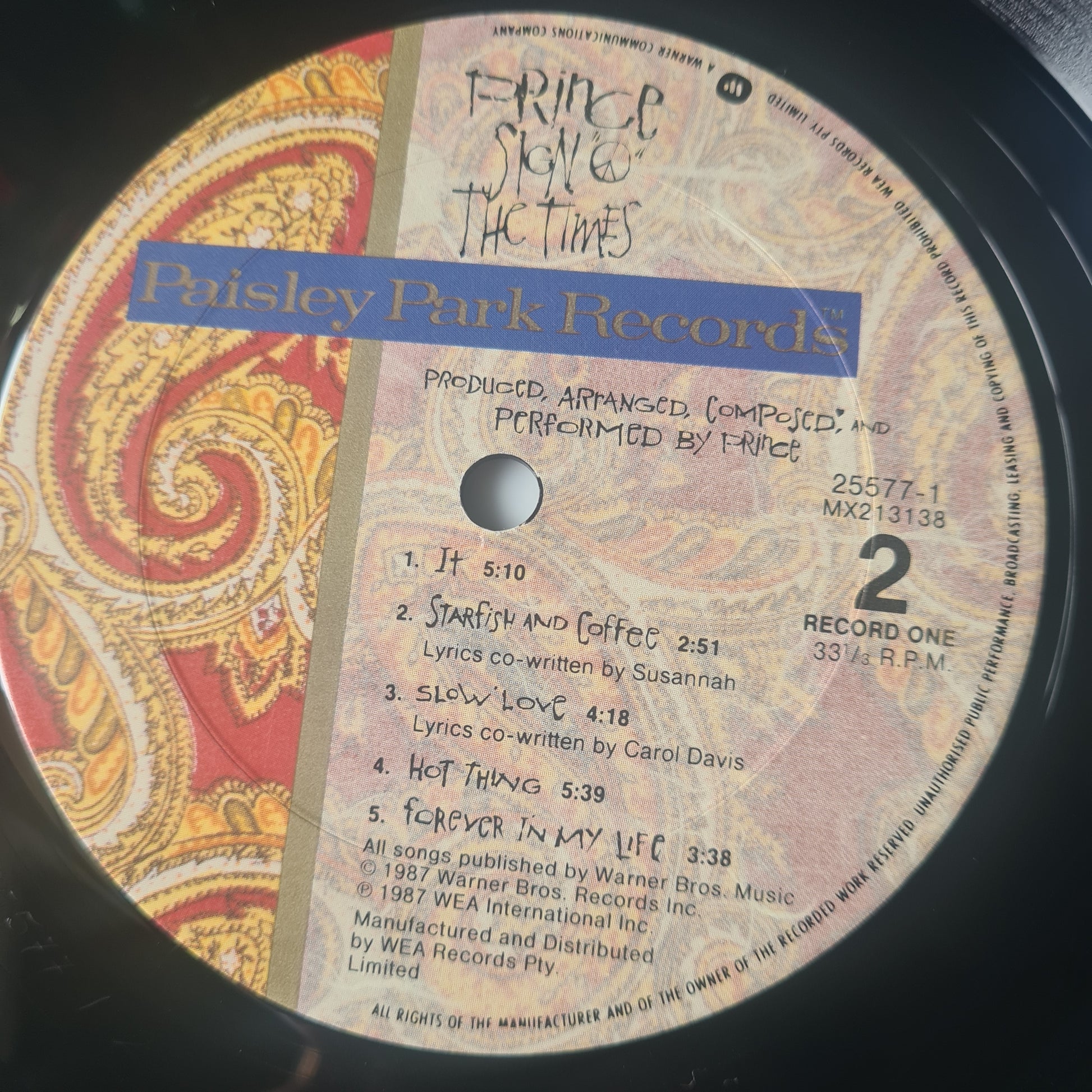 Prince – Sign "O" The Times - 1987 - Vinyl Record 2LP *NO COVER: RECORDS & INNER SLEEVES ONLY* - Sound Hound Records