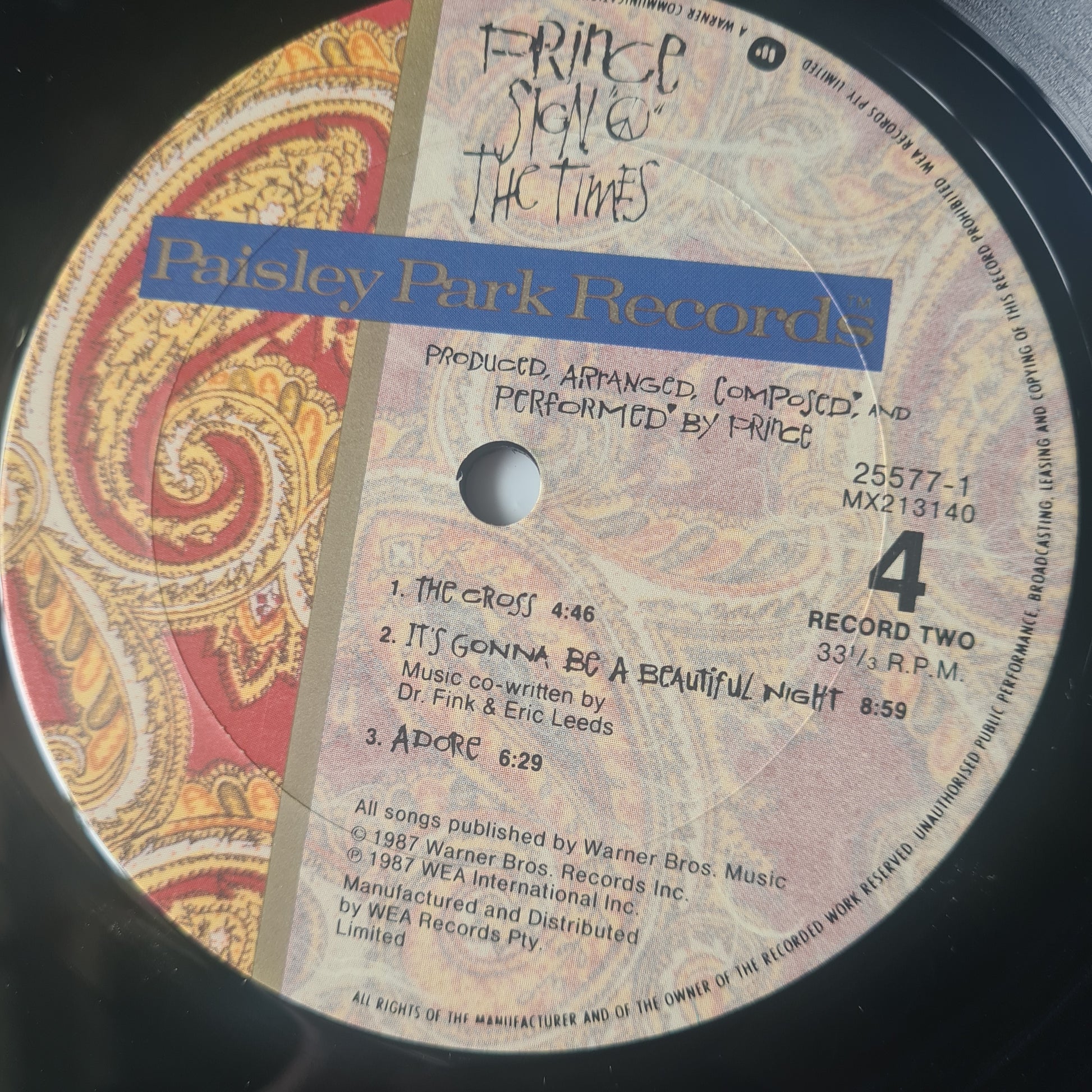 Prince – Sign "O" The Times - 1987 - Vinyl Record 2LP *NO COVER: RECORDS & INNER SLEEVES ONLY* - Sound Hound Records