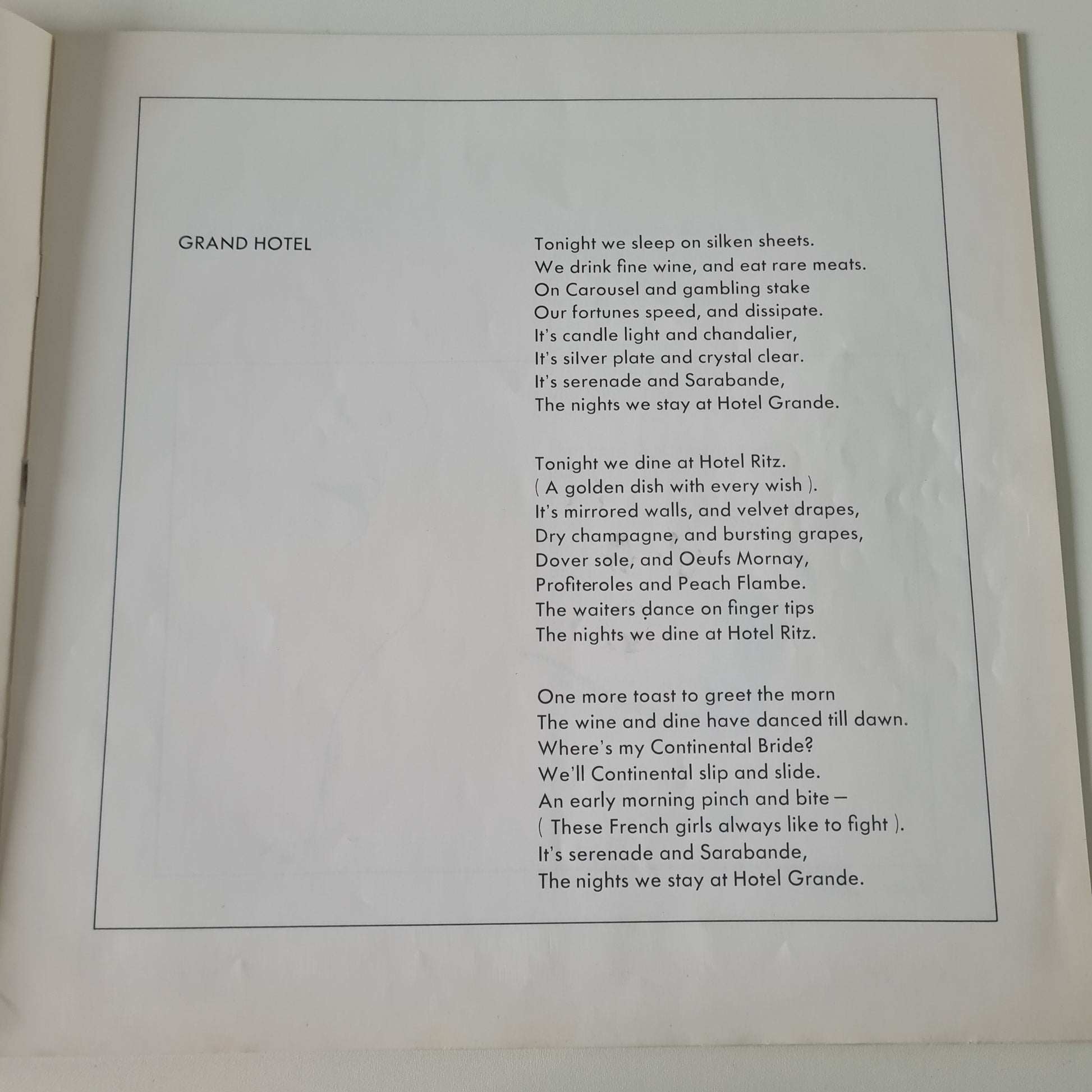 Procol Harum  – Grand Hotel - 1973 - Vinyl Record LP - Sound Hound Records