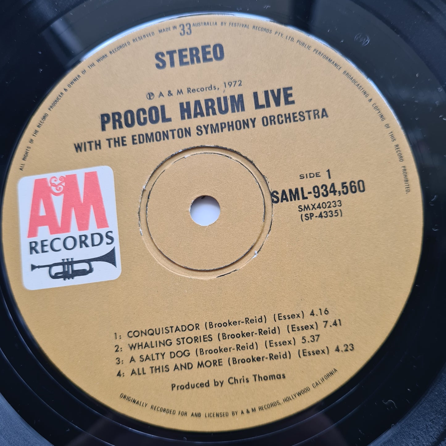 Procol Harum In Concert With The Edmonton Symphony Orchestra – Live - 1972 - Vinyl Record LP - Sound Hound Records