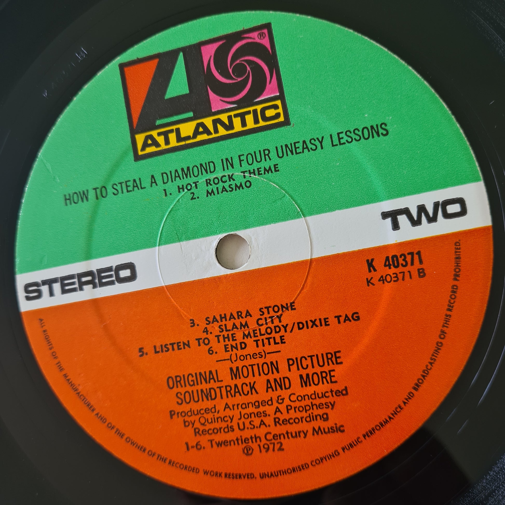 Quincy Jones ‎– How To Steal A Diamond In Four Uneasy Lessons(Original Motion Picture Soundtrack And More) - 1972 - Vinyl Record LP (UK Pressing) - Sound Hound Records
