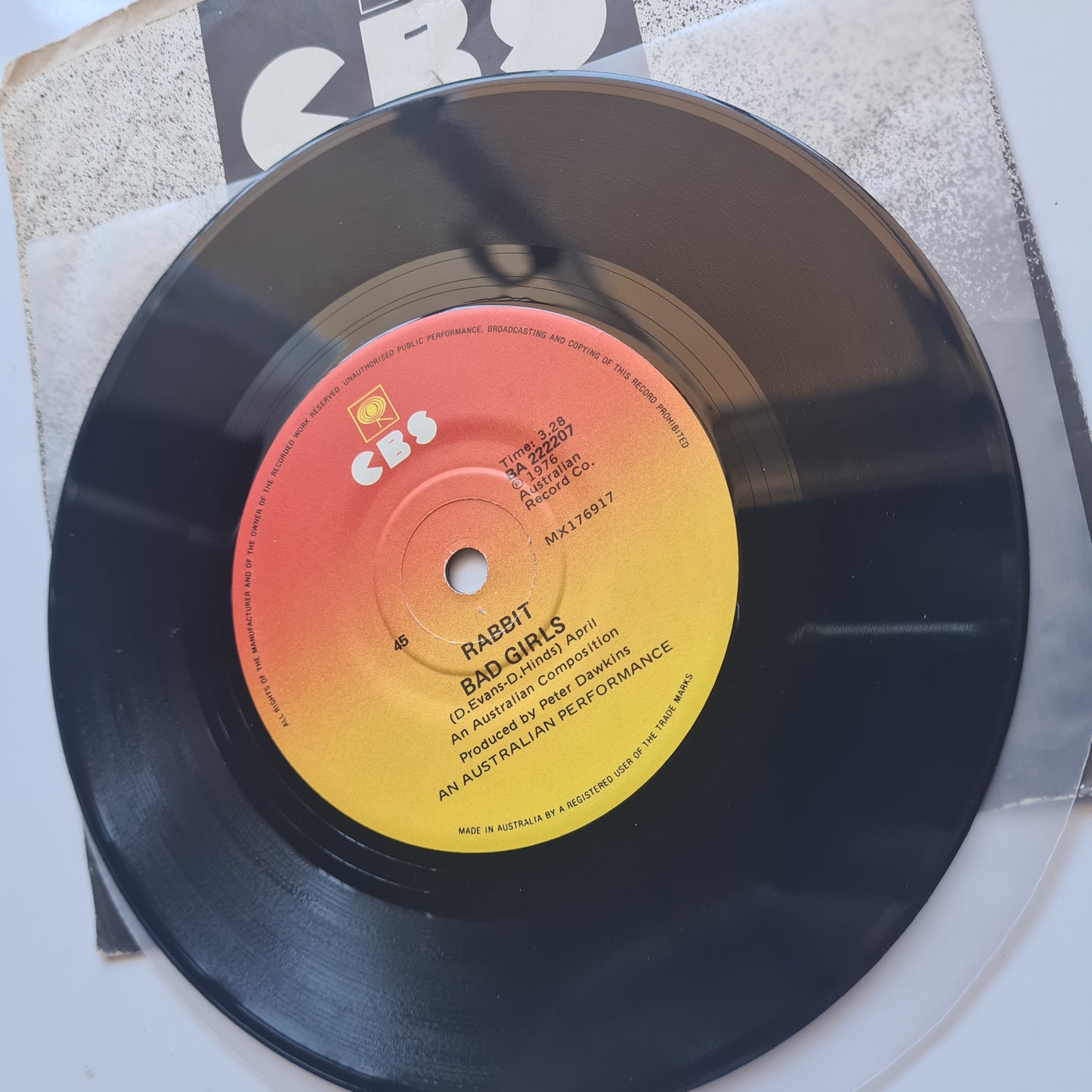Rabbit – Wildfire/ Bad Girls - 1976 - Vinyl Record 7" Single 45 - Sound Hound Records