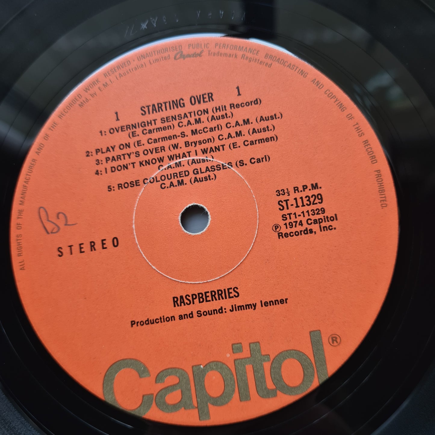Raspberries (Eric Carmen) – Starting Over - 1974 - Vinyl Record LP - Sound Hound Records