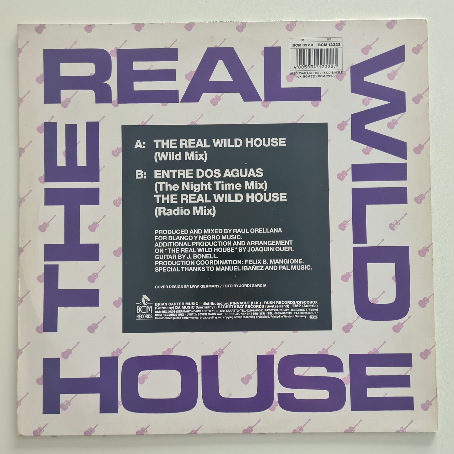 Raul Orellana – The Real Wild House - 1989 - Vinyl Record 12" Maxi Single - Sound Hound Records