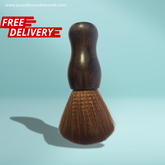 Record Dusting Brush: Wood Handle, Ultra Soft, Anti-Static Bristle - Free Postage