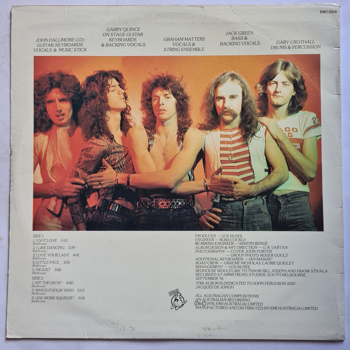 Redhouse – One More Squeeze- 1976 - Vinyl Record LP - Sound Hound Records