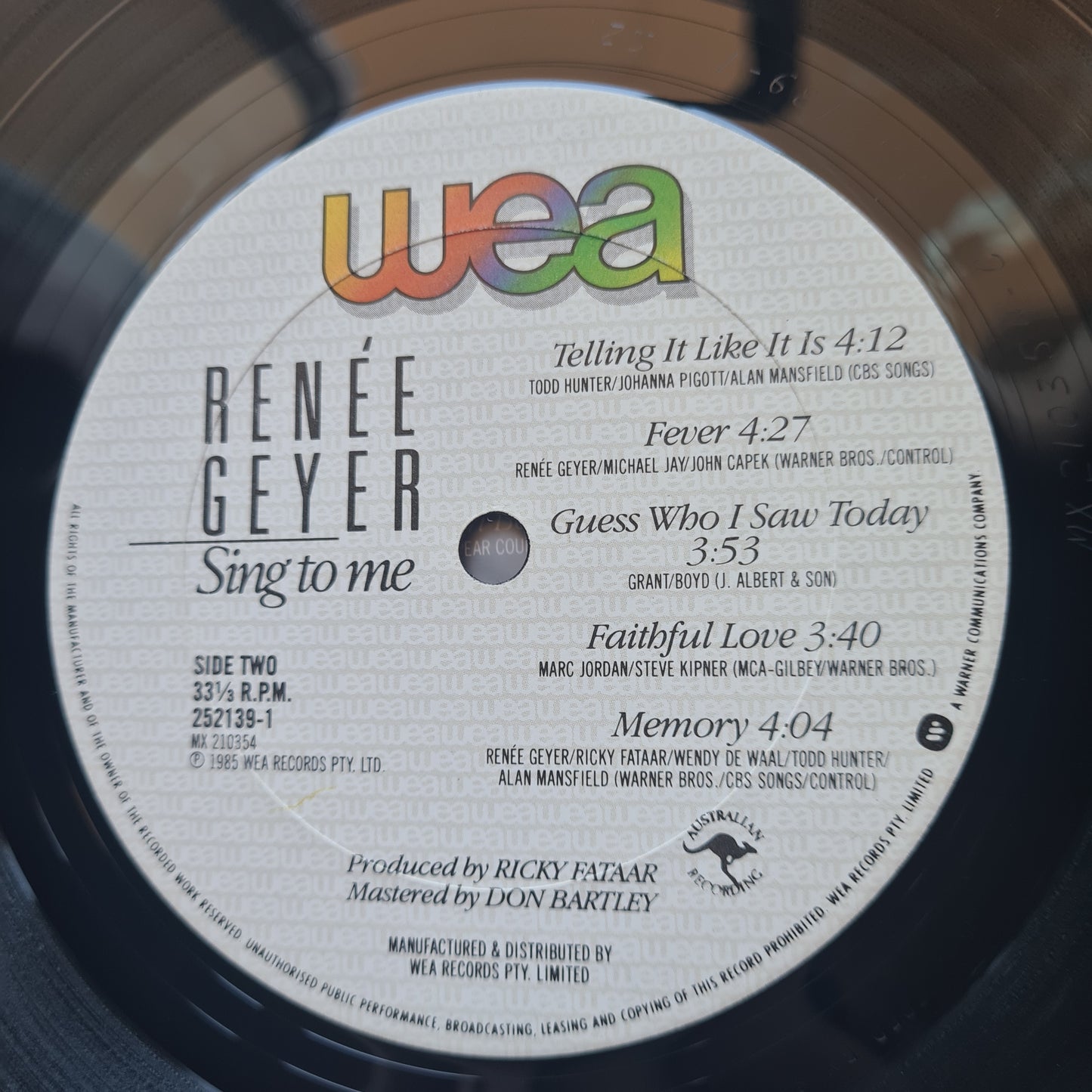 Renee Geyer – Sing To Me - 1985 - Vinyl Record LP (near mint) - Sound Hound Records