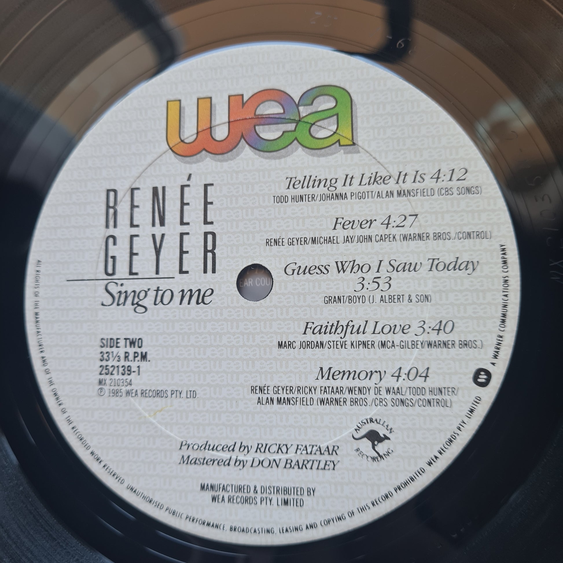 Renee Geyer – Sing To Me - 1985 - Vinyl Record LP (near mint) - Sound Hound Records
