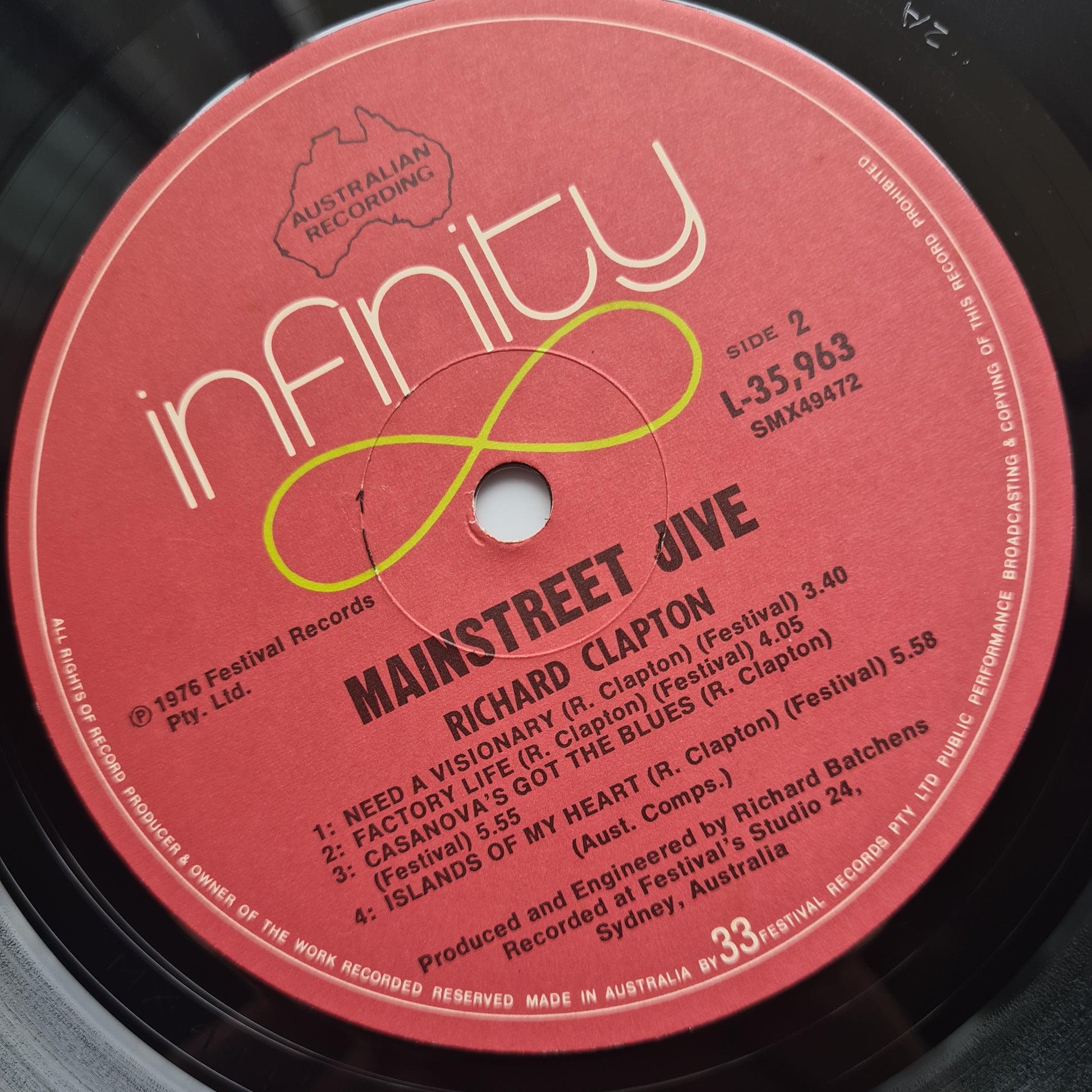 Richard Clapton – Main Street Jive - 1976 - Vinyl Record LP - Sound Hound Records