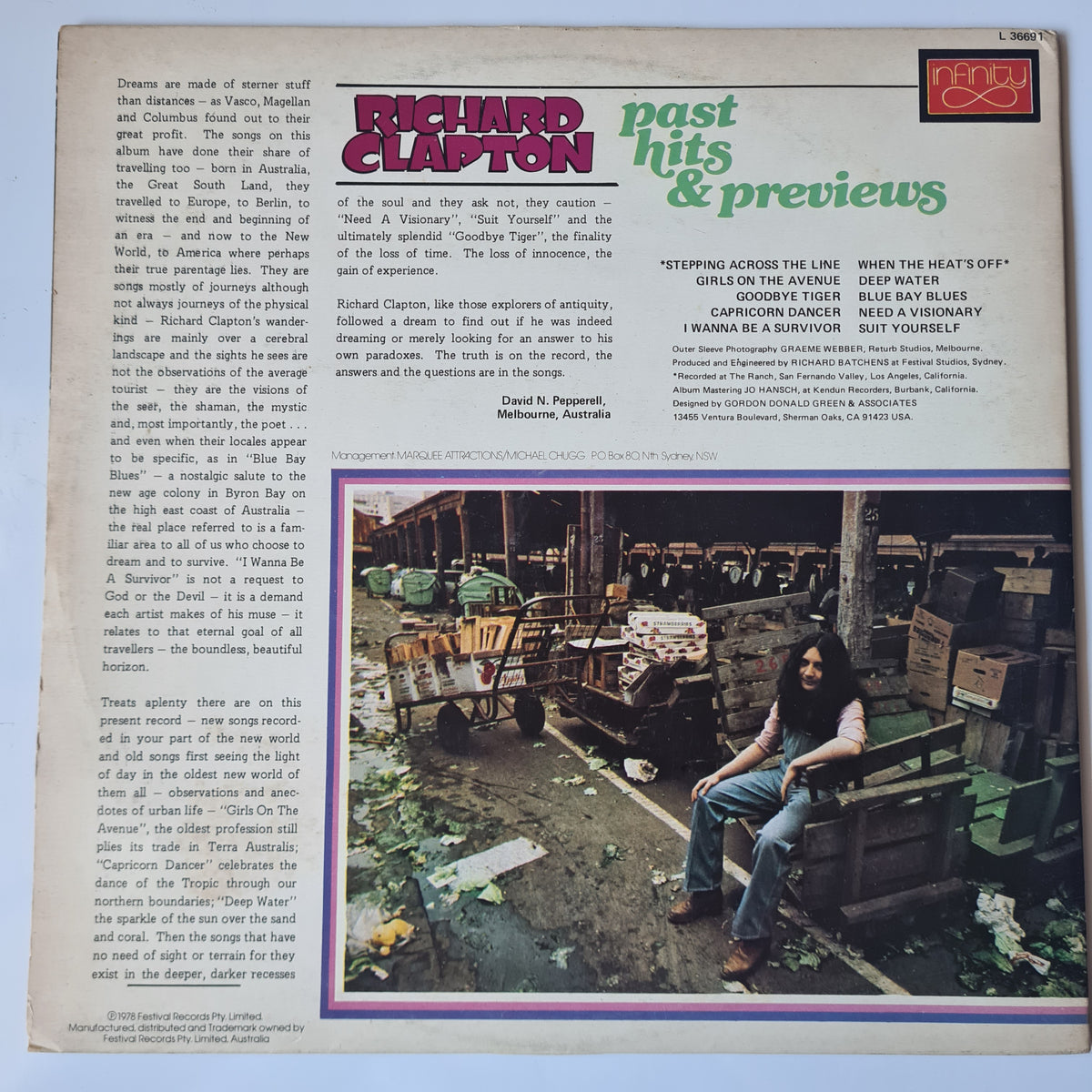 Richard Clapton – Past Hits & Previews - 1978 - Vinyl Record LP - Sound Hound Records