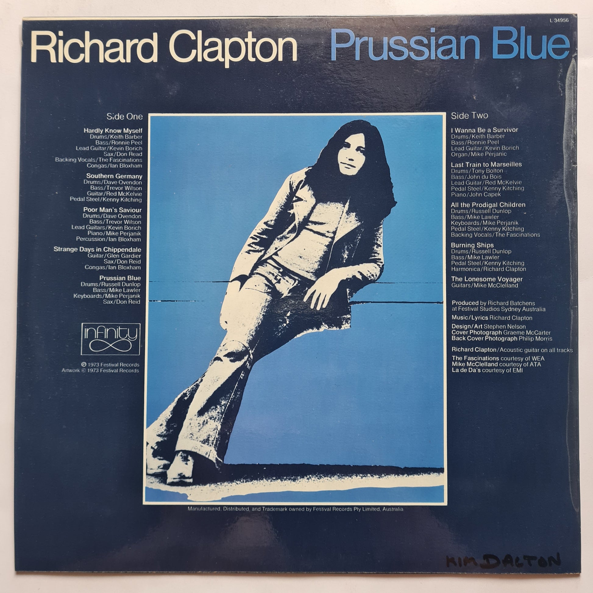 Richard Clapton – Prussian Blue - 1973 (First Pressing) - Vinyl Record LP (with lyric insert) *VERY RARE* - Sound Hound Records