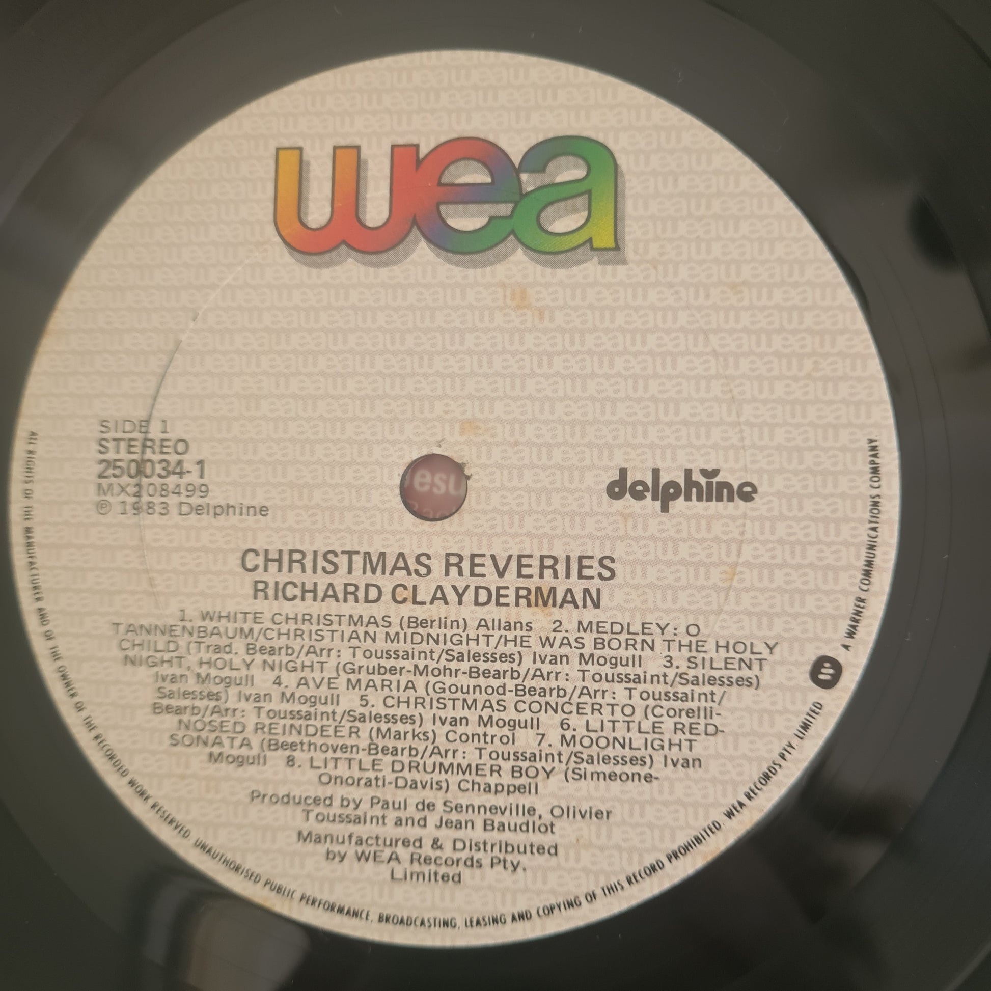 Richard Clayderman – Christmas Reveries - 1983 - Vinyl Record LP - Sound Hound Records