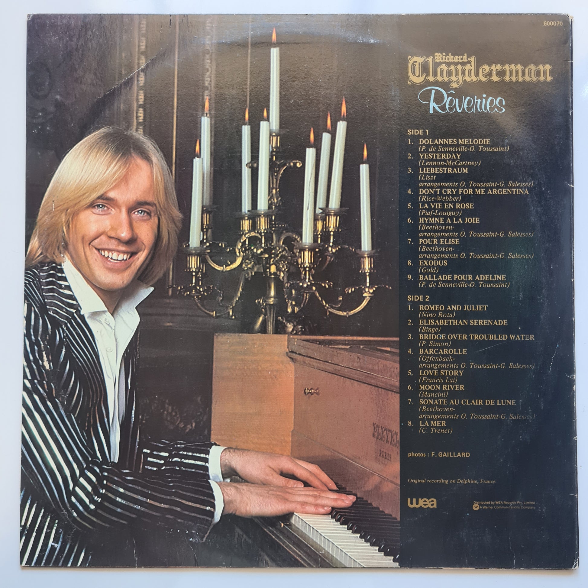 Richard Clayderman – Rêveries - 1979 - Vinyl Record LP - Sound Hound Records