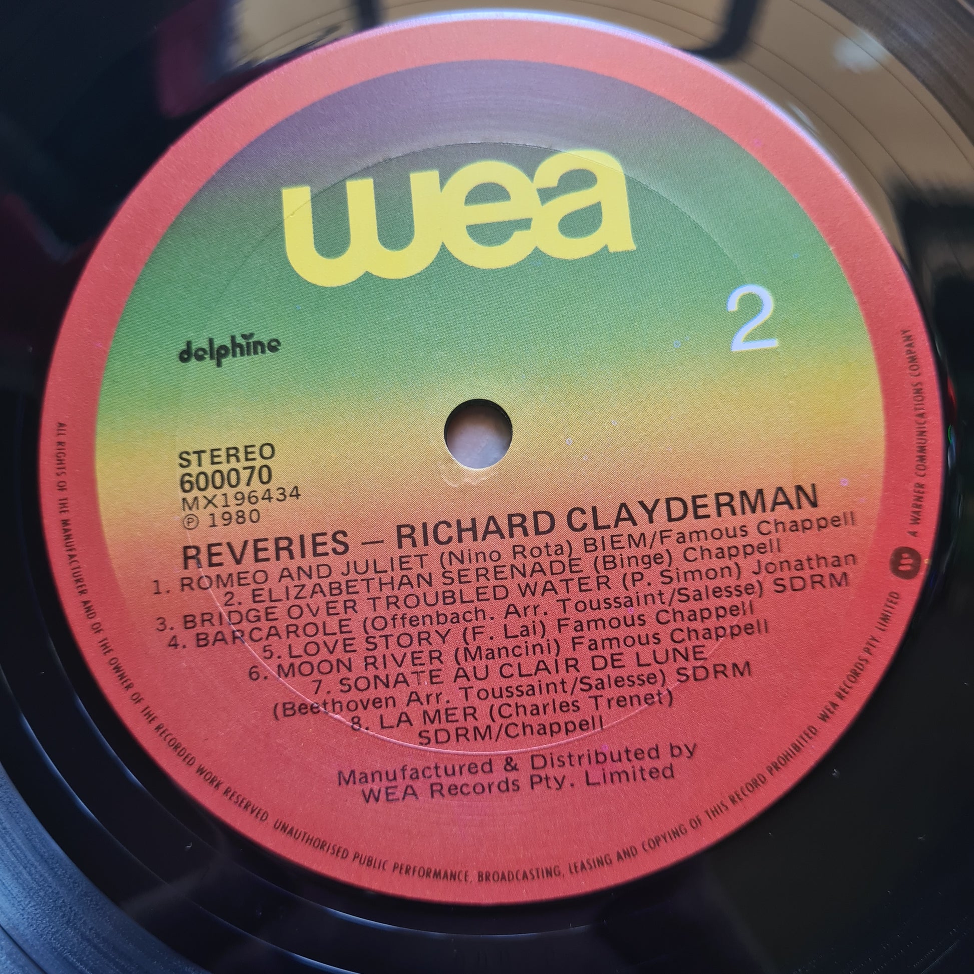 Richard Clayderman – Rêveries - 1979 - Vinyl Record LP - Sound Hound Records