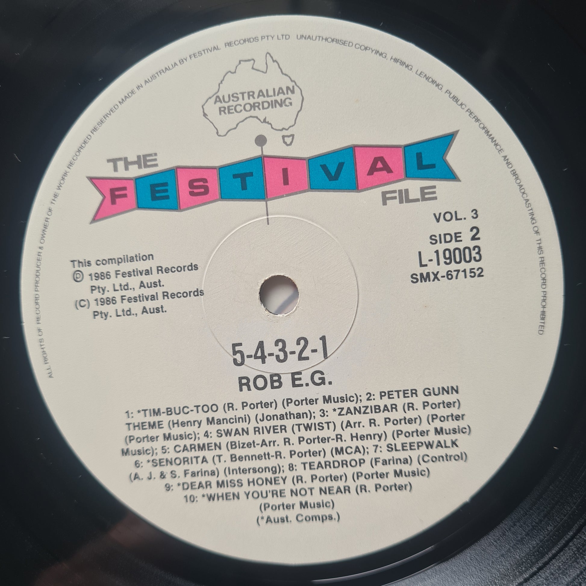 Rob E.G – 5 4 3 2 1 : The Festival File Volume 3 - 1988 - Vinyl Record LP - Sound Hound Records