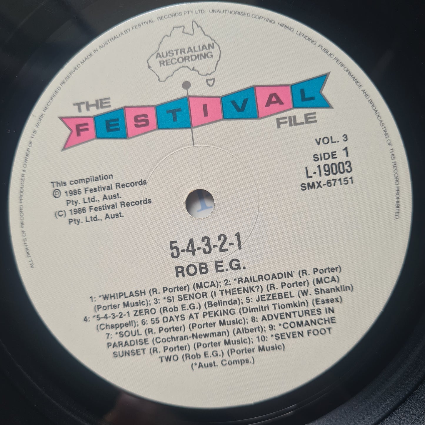 Rob E.G – 5 4 3 2 1 : The Festival File Volume 3 - 1988 - Vinyl Record LP - Sound Hound Records
