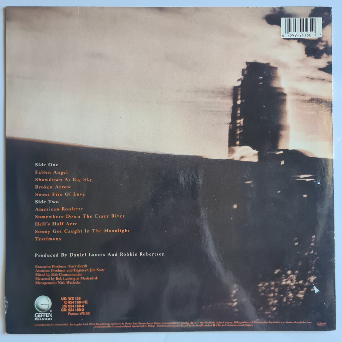 Robbie Robertson – Robbie Robertson - 1987 (European pressing) - Vinyl Record LP - Sound Hound Records